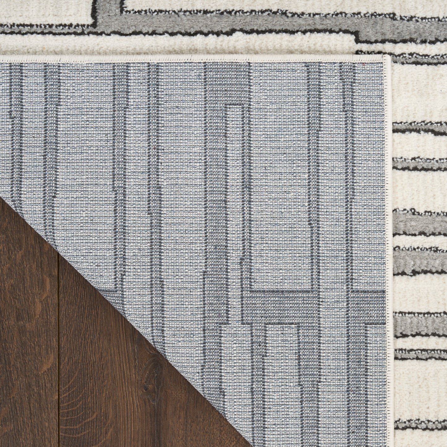 Nourison Nordic 5' x 7' Ivory Grey Scandinavian Indoor Rug