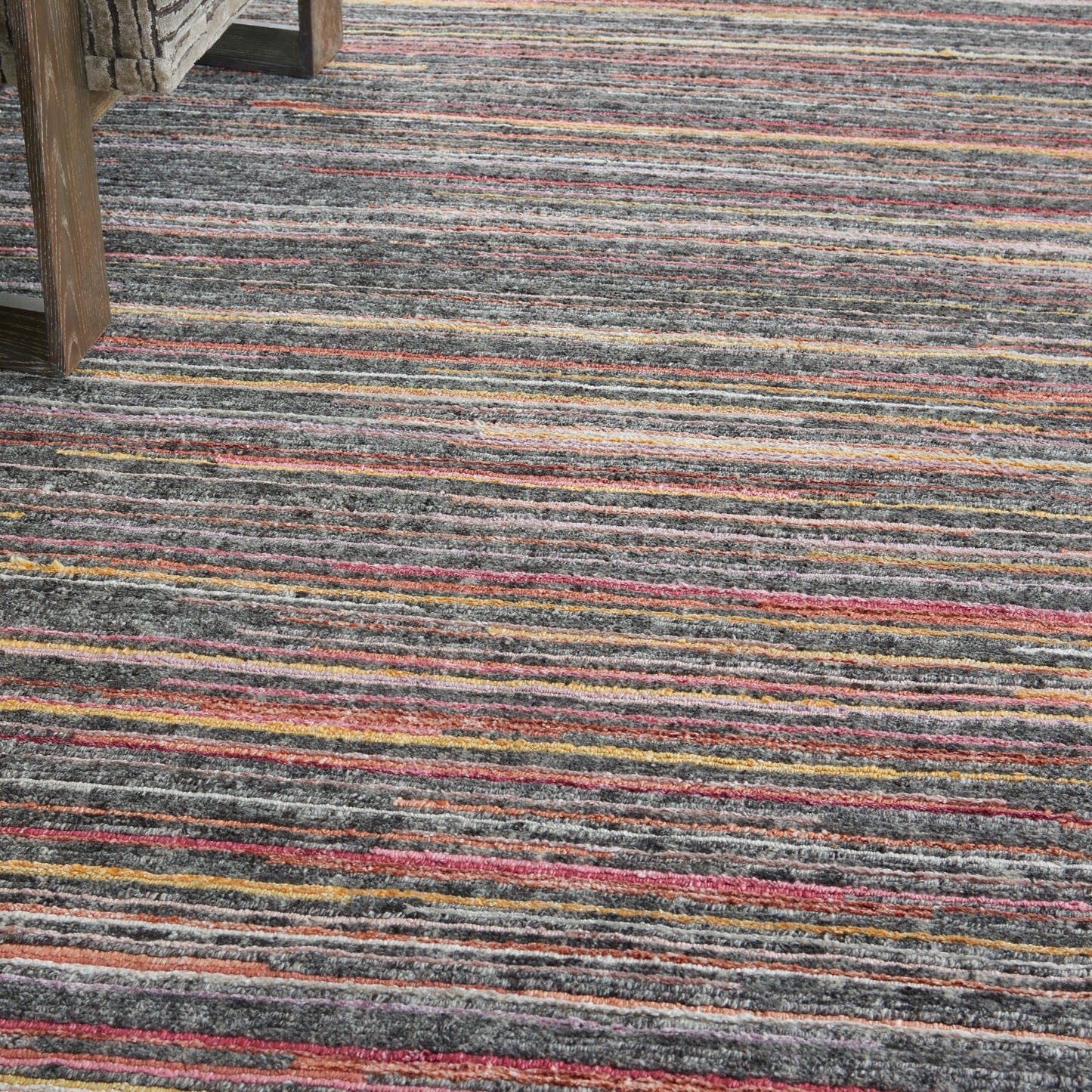 Nourison Plateau 7'9" x 9'9" Grey Flame Modern Indoor Rug