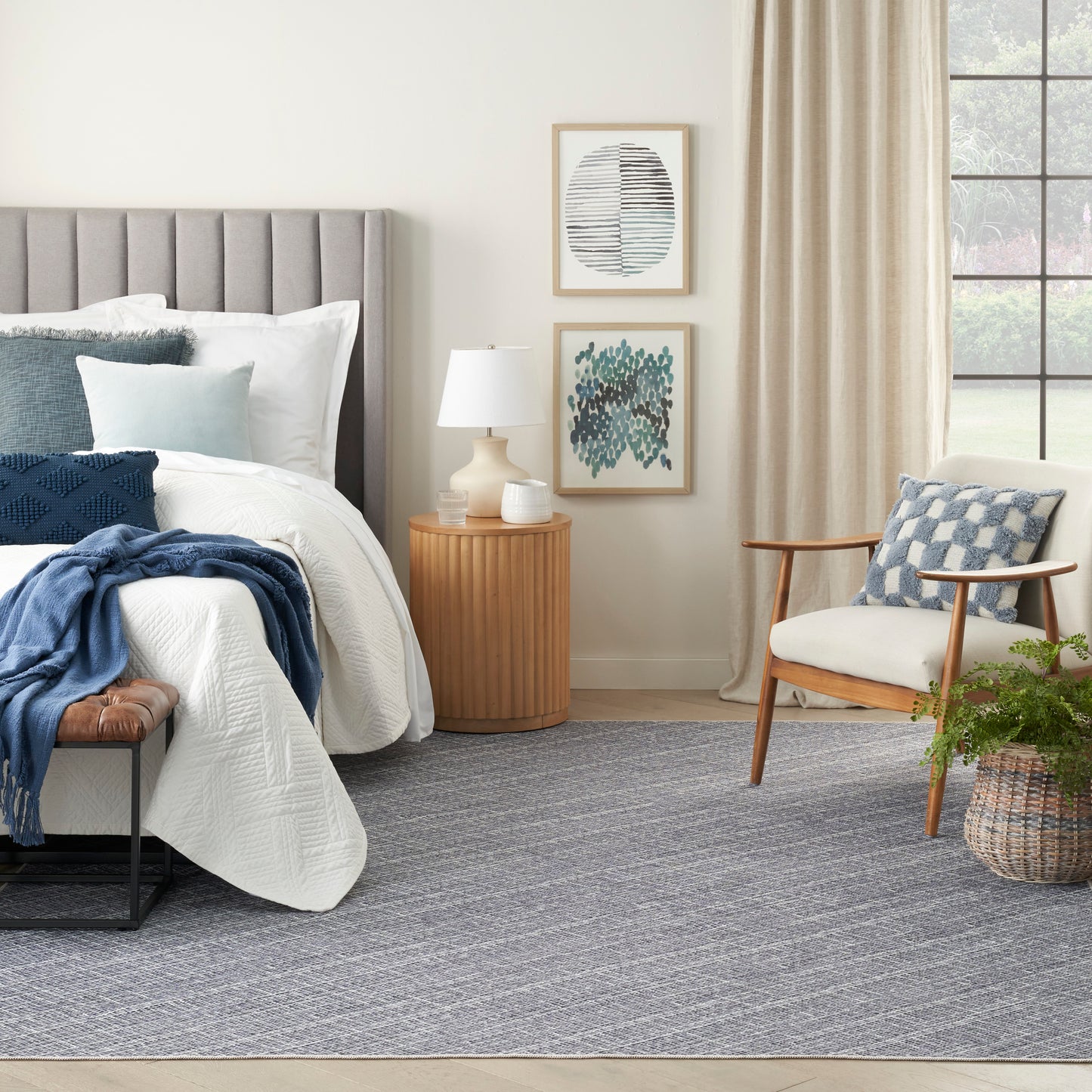 Nourison Nourison Washables 4' x 6' Grey Modern Indoor Rug