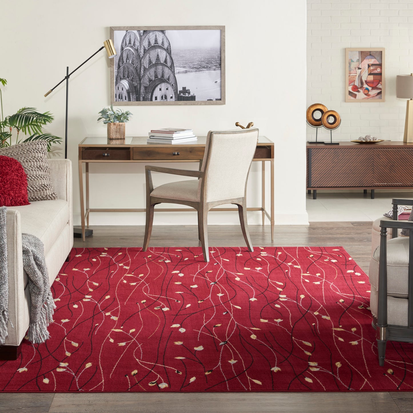 Nourison Grafix 7' x 10' Red Contemporary Indoor Rug