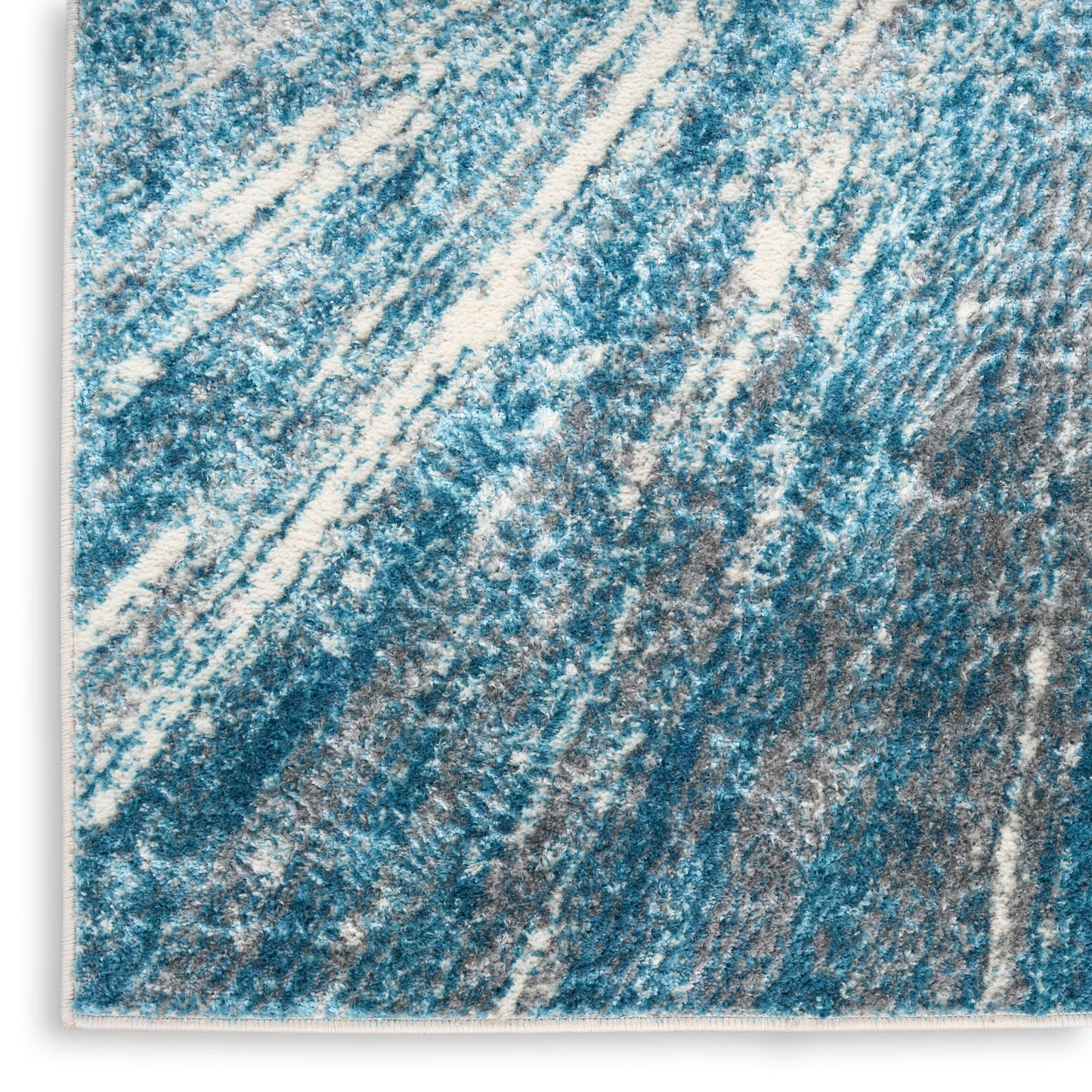 Nourison Ambiance 7'10" x 9'10" Blue Silver Modern Indoor Rug