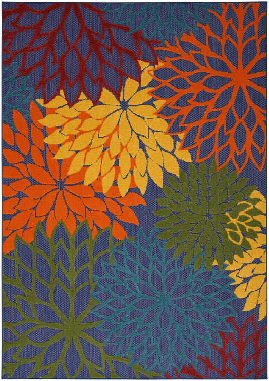 Nourison Aloha 6' x 9' Navy Multicolor Outdoor Rug