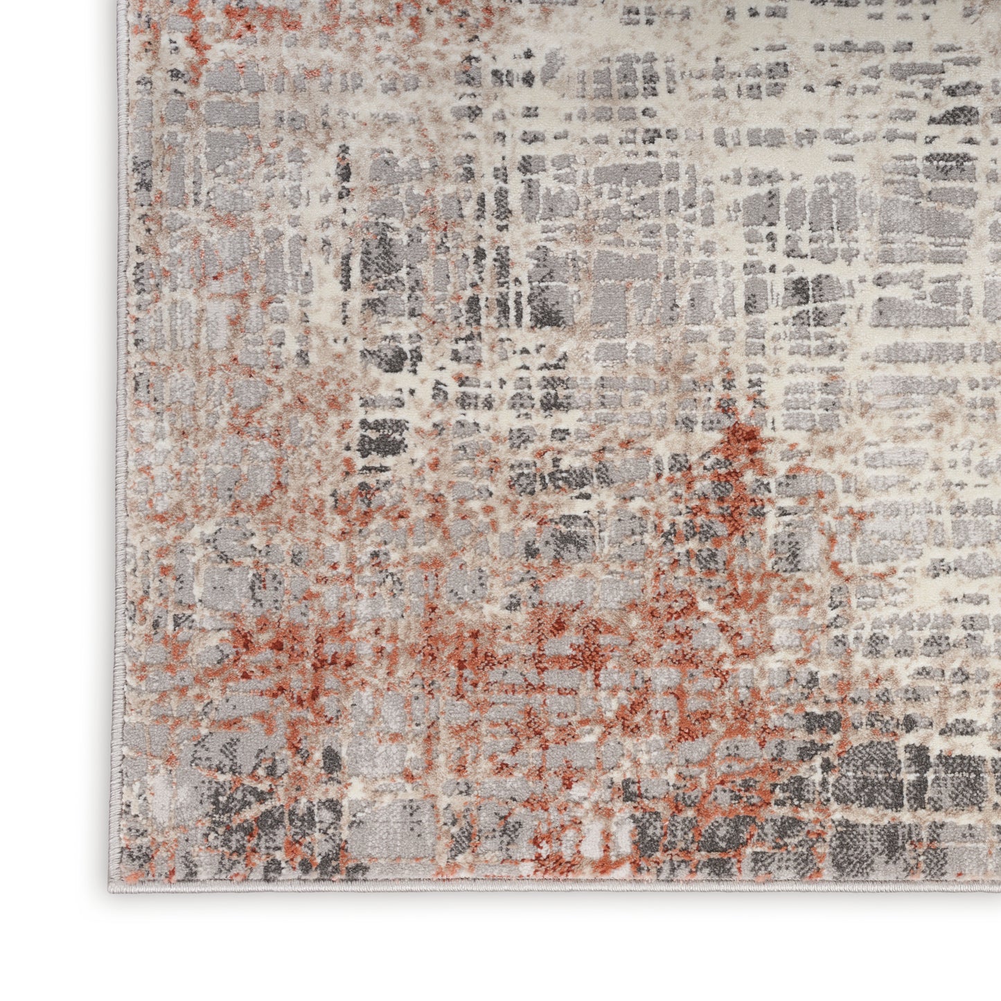 Calvin Klein CK022 Infinity 4' x 6' Rust Multicolor Modern Indoor Rug