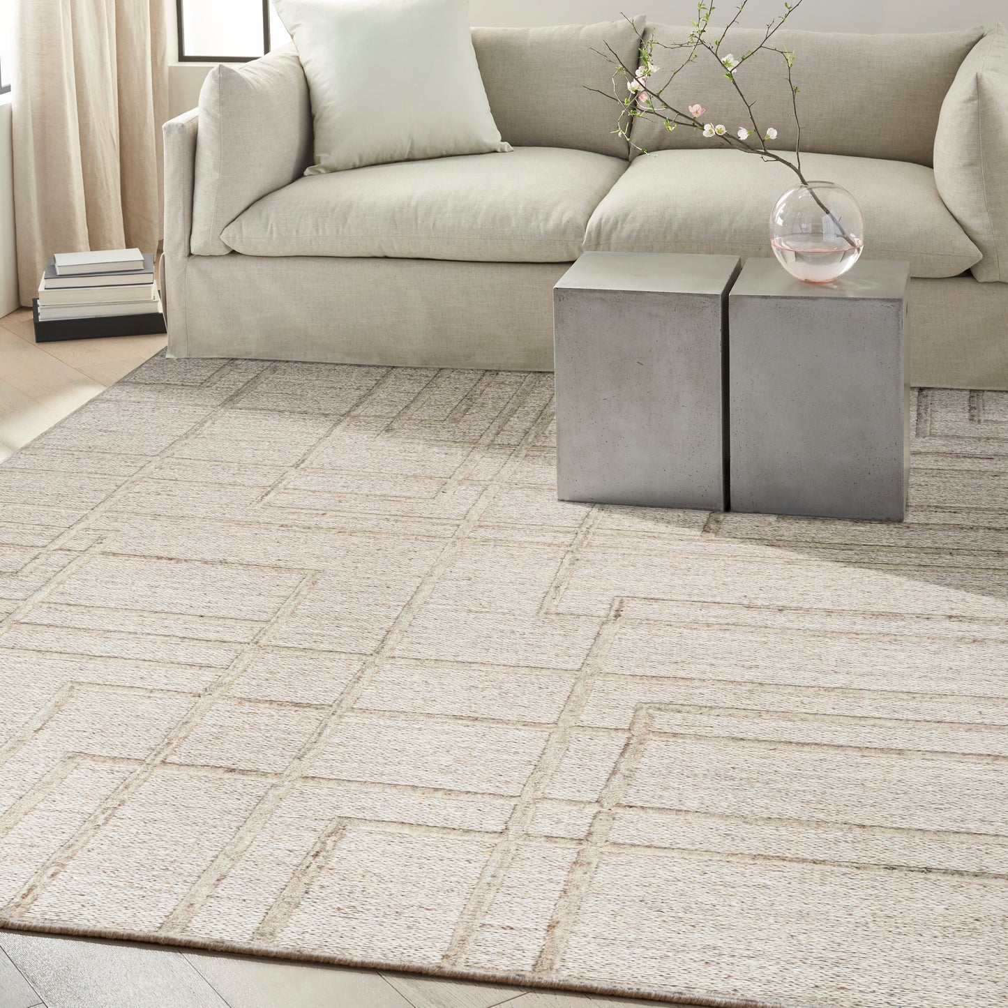 Calvin Klein CK045 Impressions 7'9" x 9'9" Silver Modern Indoor Rug