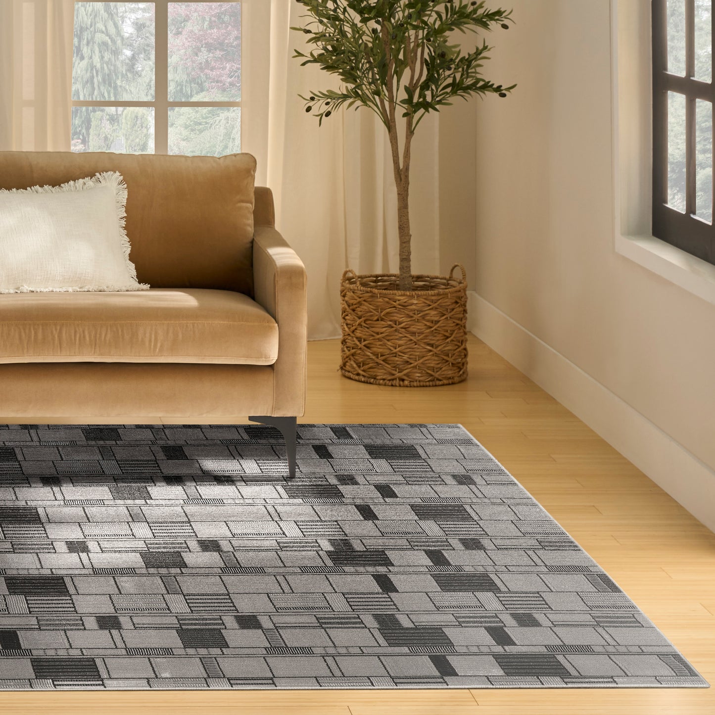 Nourison Nordic 8' x 10' Black Grey Modern Indoor Rug