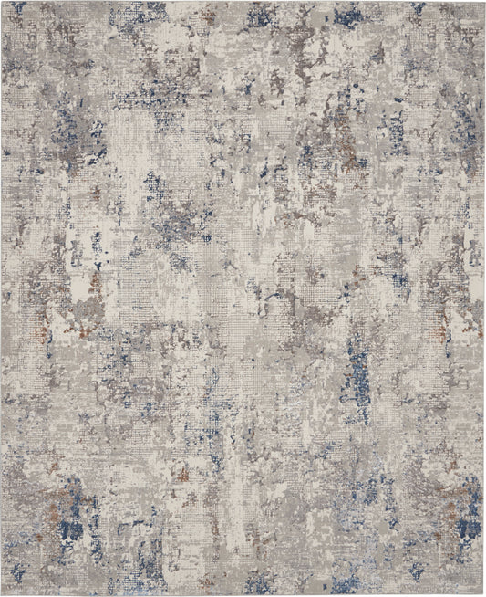 Nourison Royal Terrace 8'10" x 11'10" White Blue Modern Indoor Rug