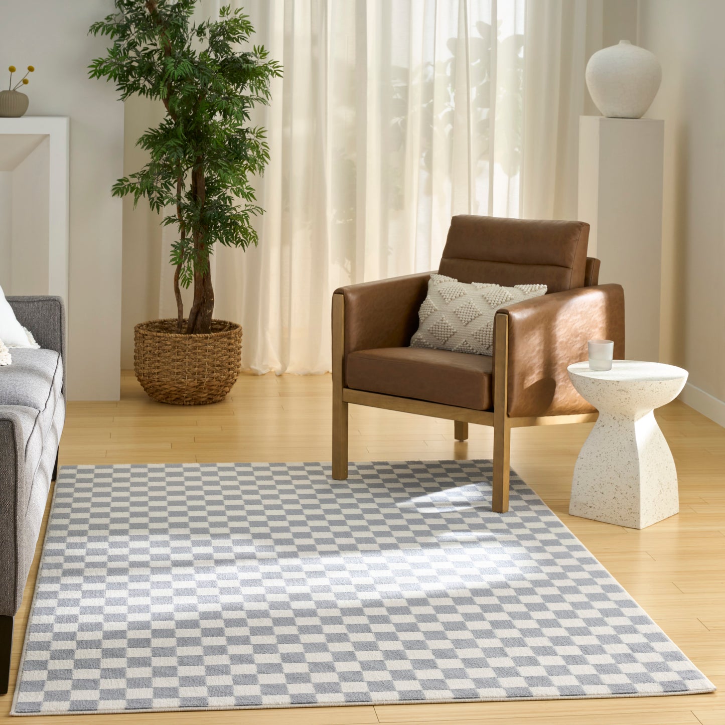 Nourison Serenity Home 3'11" x 5'11" Ivory Blue Modern Indoor Rug