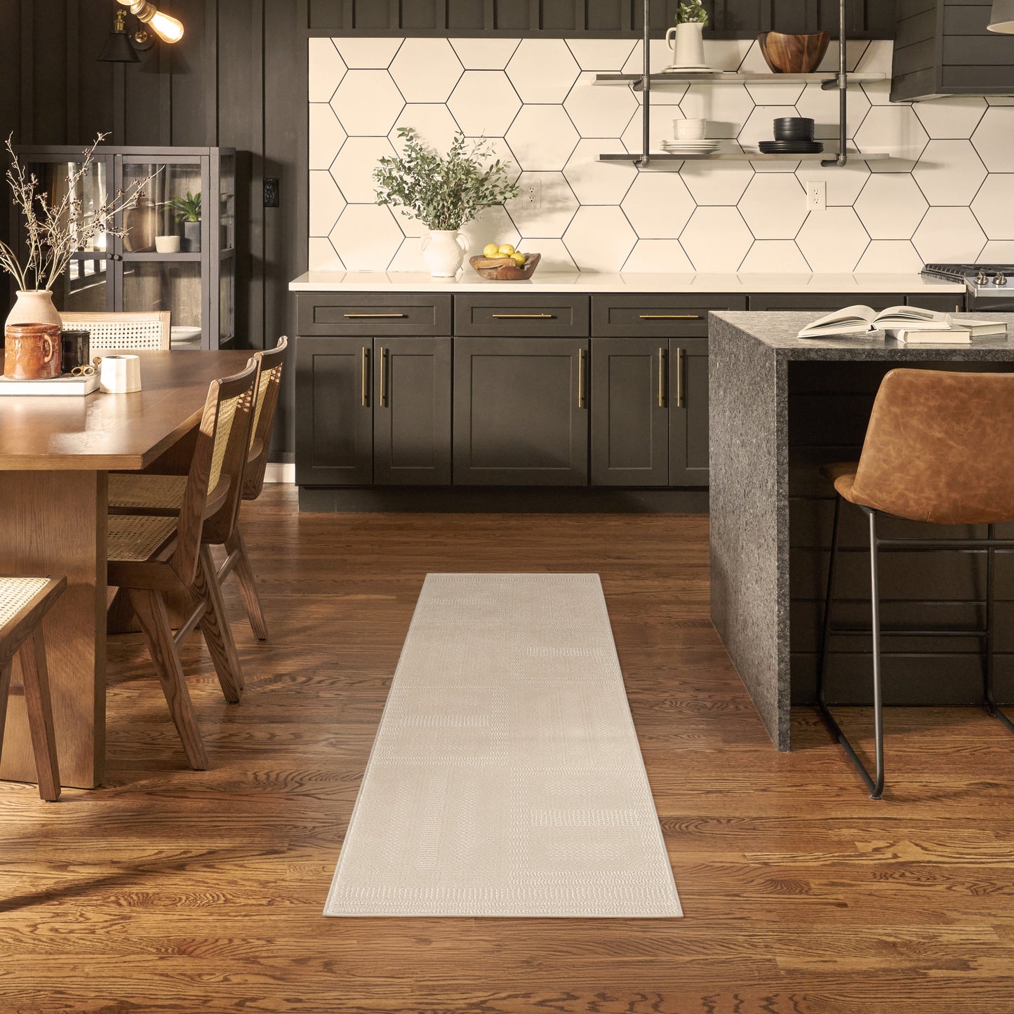 Nourison Nordic 2' x 6' Taupe Modern Indoor Rug