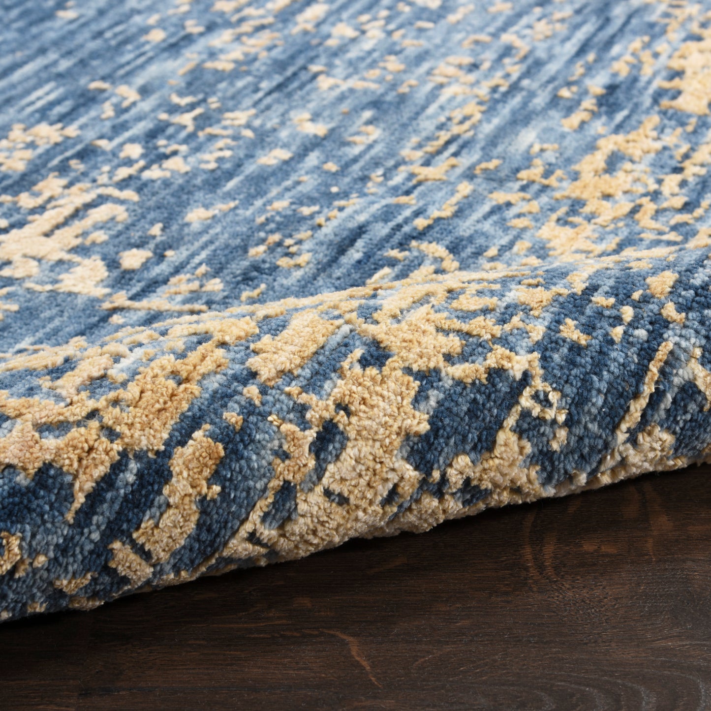 Nourison Luna 8'6" x 11'6" Dark Blue Mocha Modern Indoor Rug