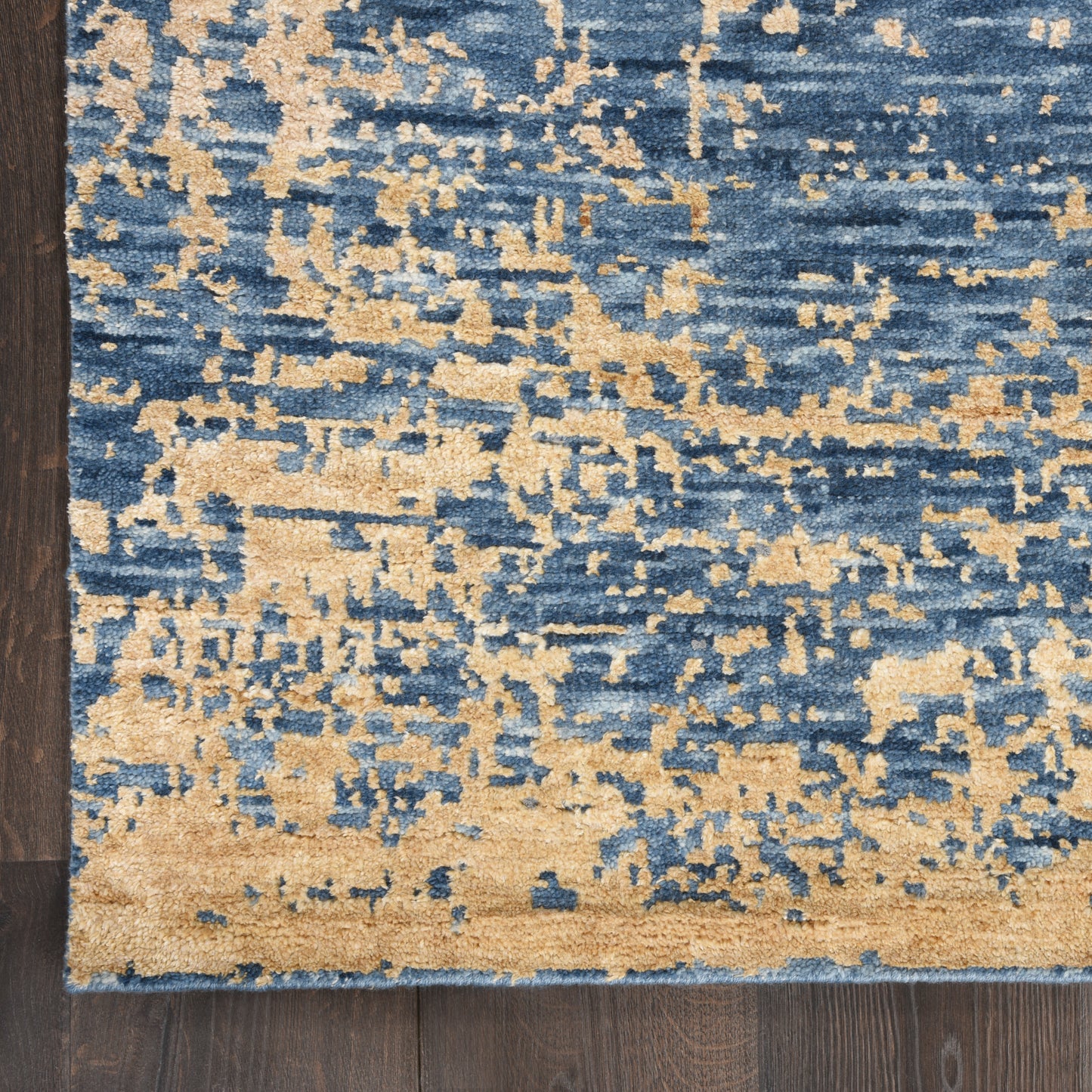 Nourison Luna 9'9" x 13'9" Dark Blue Mocha Modern Indoor Rug