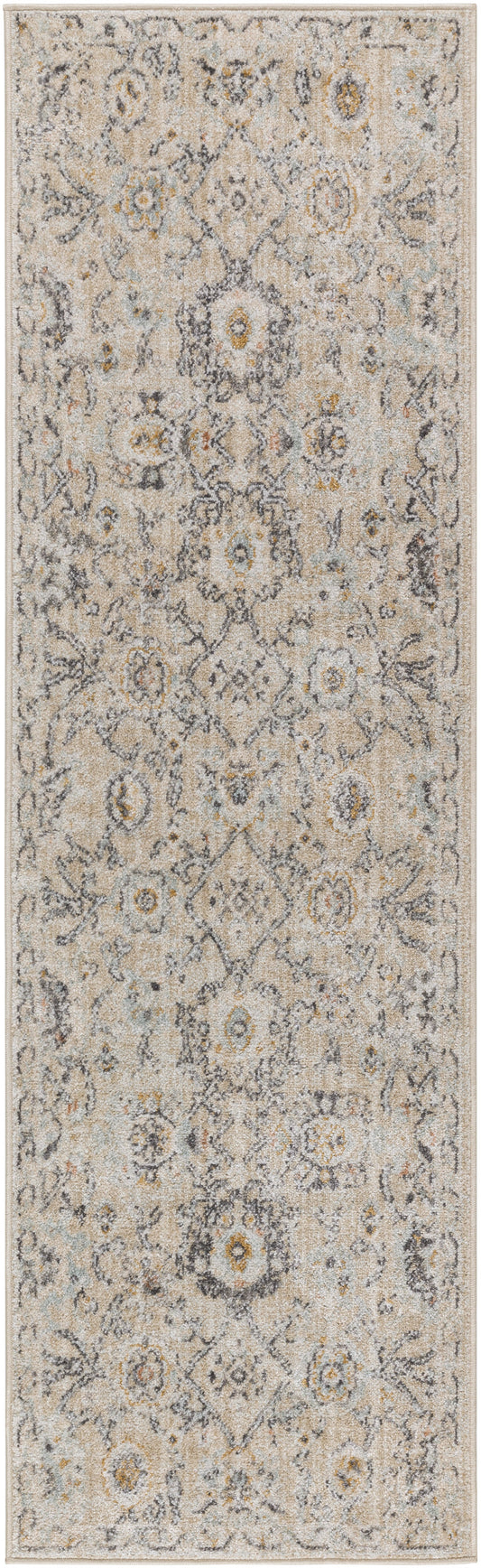 Nourison Oushak Home 2'3" x 7'6" Cream Vintage Indoor Rug