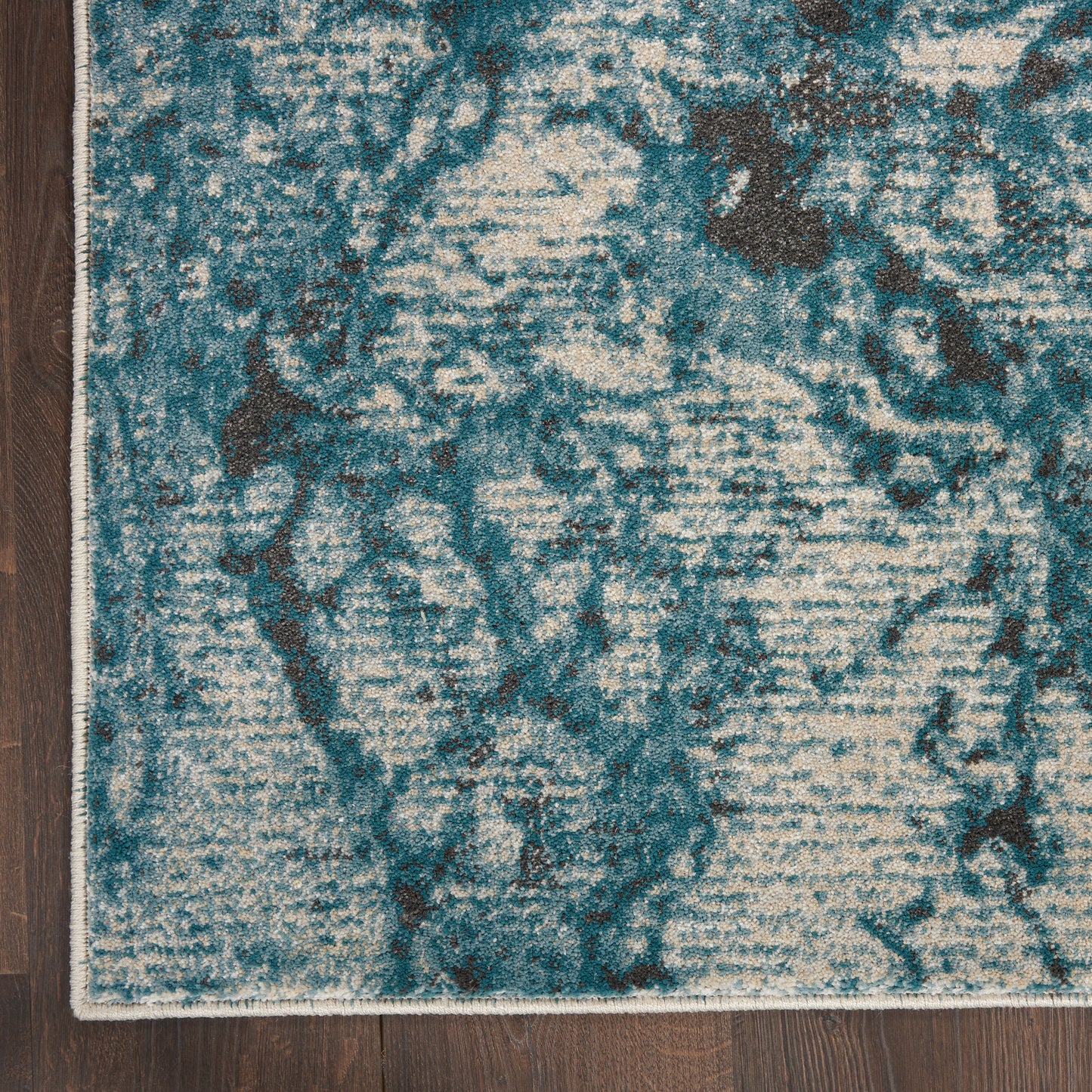 Nourison Maxell 7'10" x 10'6" Ivory/Teal Modern Indoor Rug