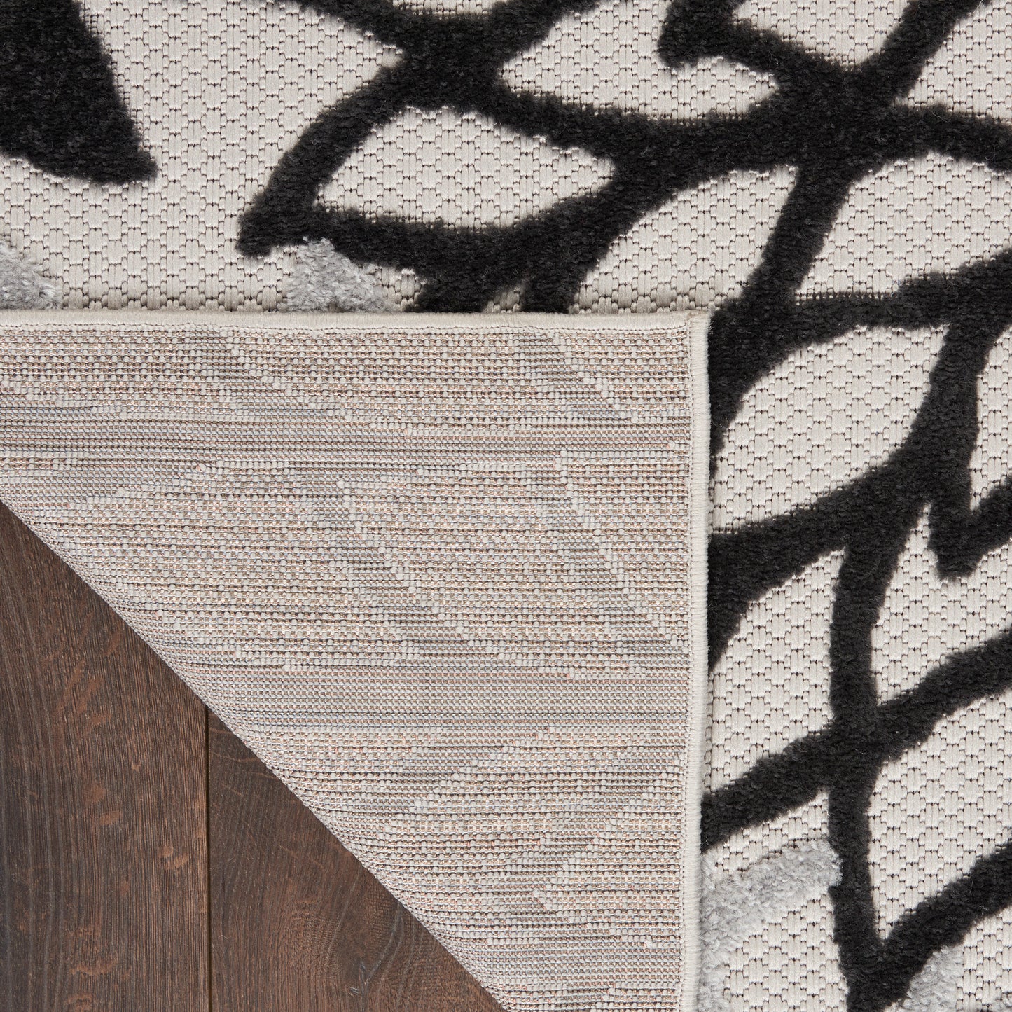 Nourison Aloha 9' x 12' Black White Tropical Rug