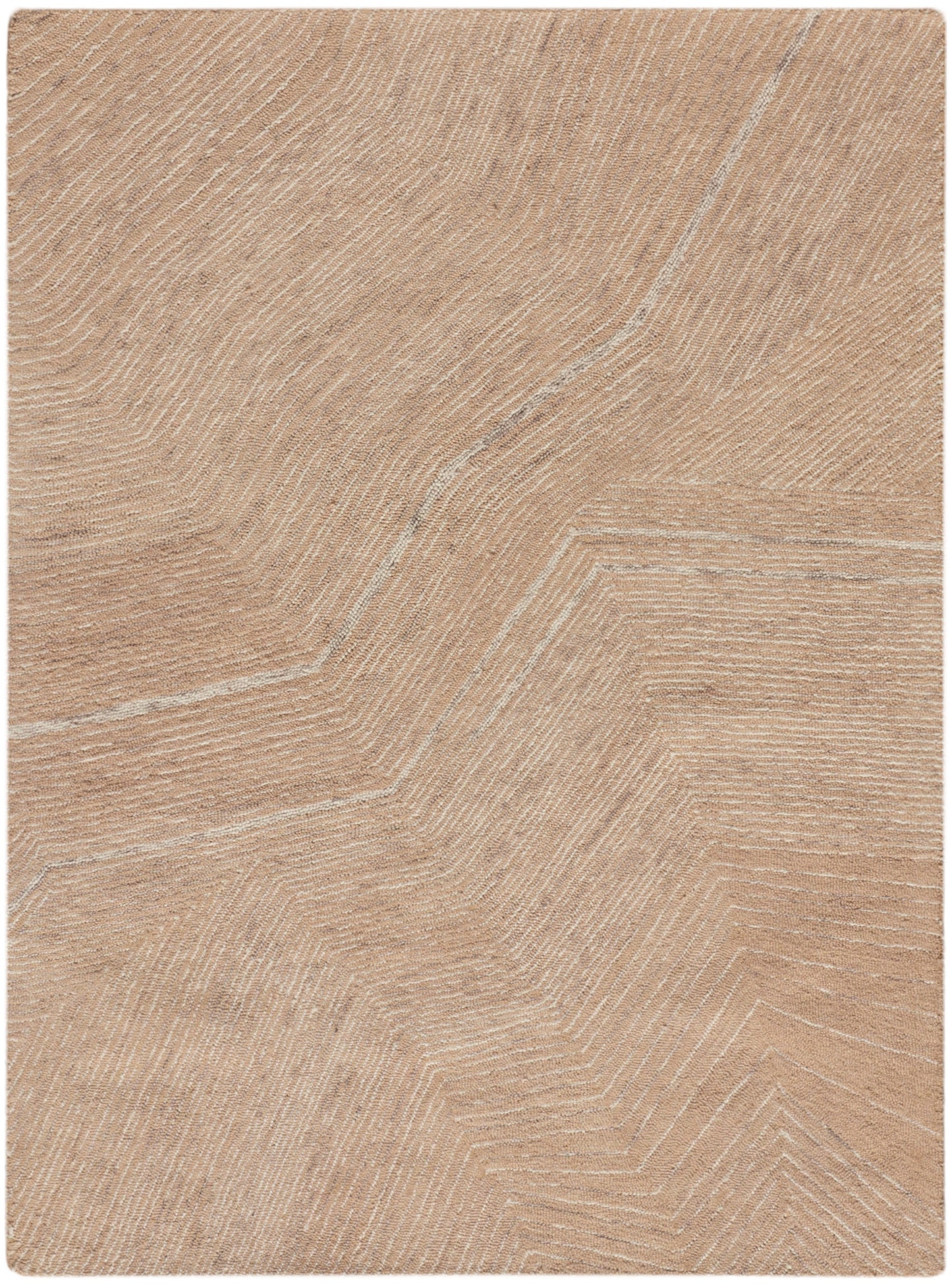DKNY Pure Angles 3'9" x 5'9" Camel Modern Indoor Rug