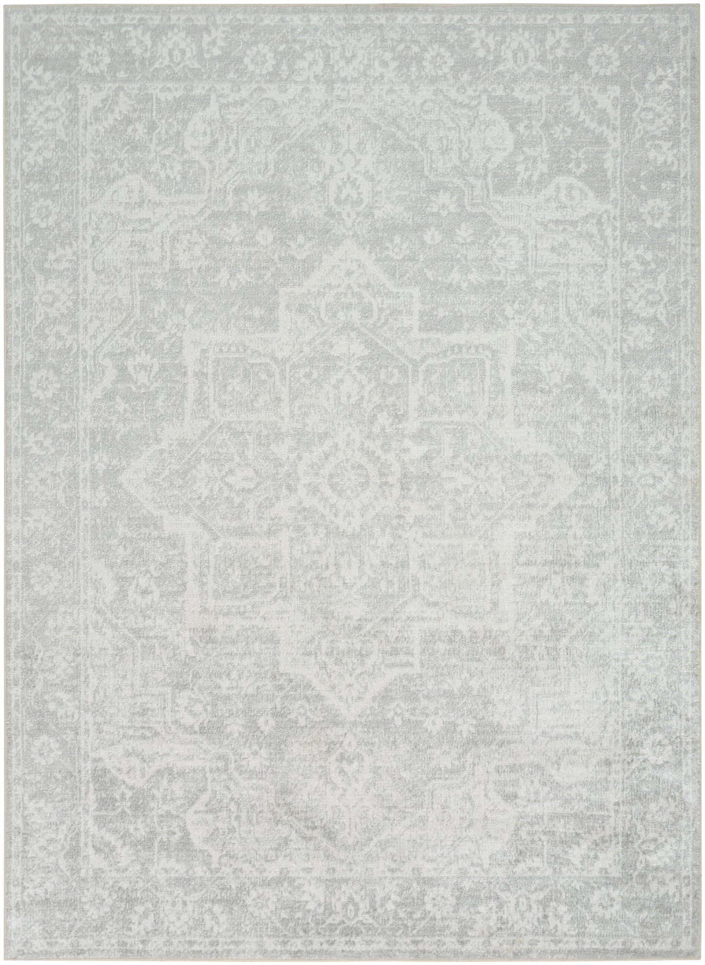 Nourison Astra Machine Washable 4' x 6' Grey Vintage Indoor Rug