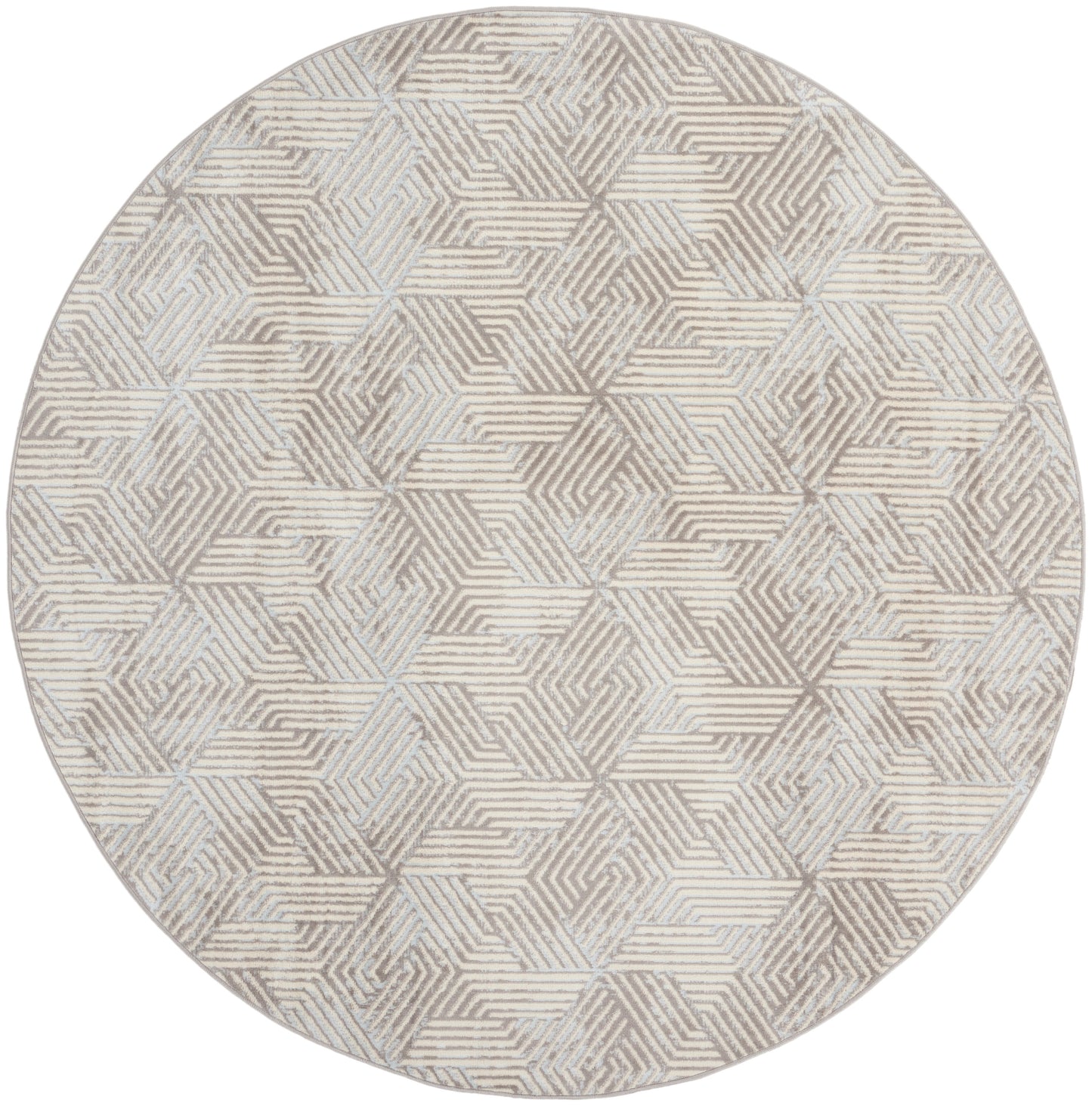 Nourison Grafix 8' x Round Grey Modern Indoor Rug