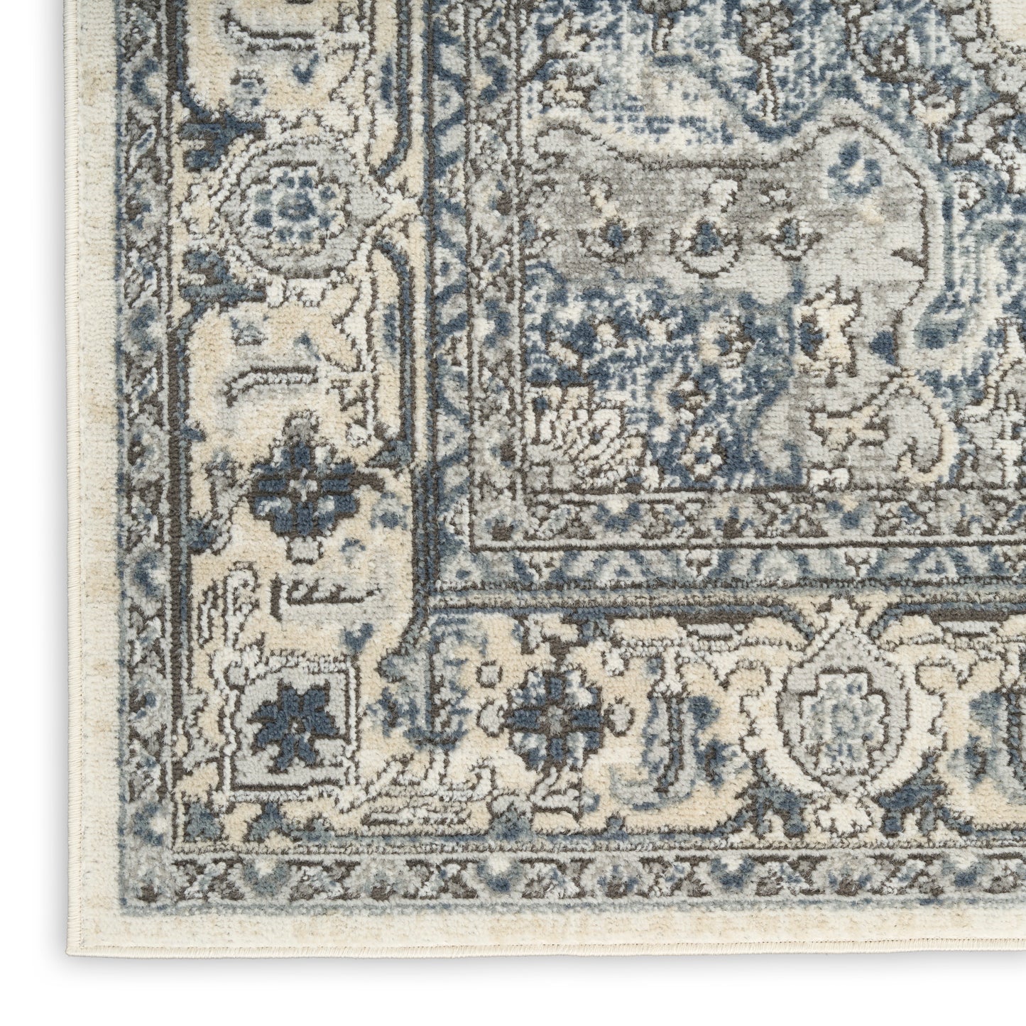 Nourison Quarry 2'2" x 10' Ivory Navy Vintage Indoor Rug
