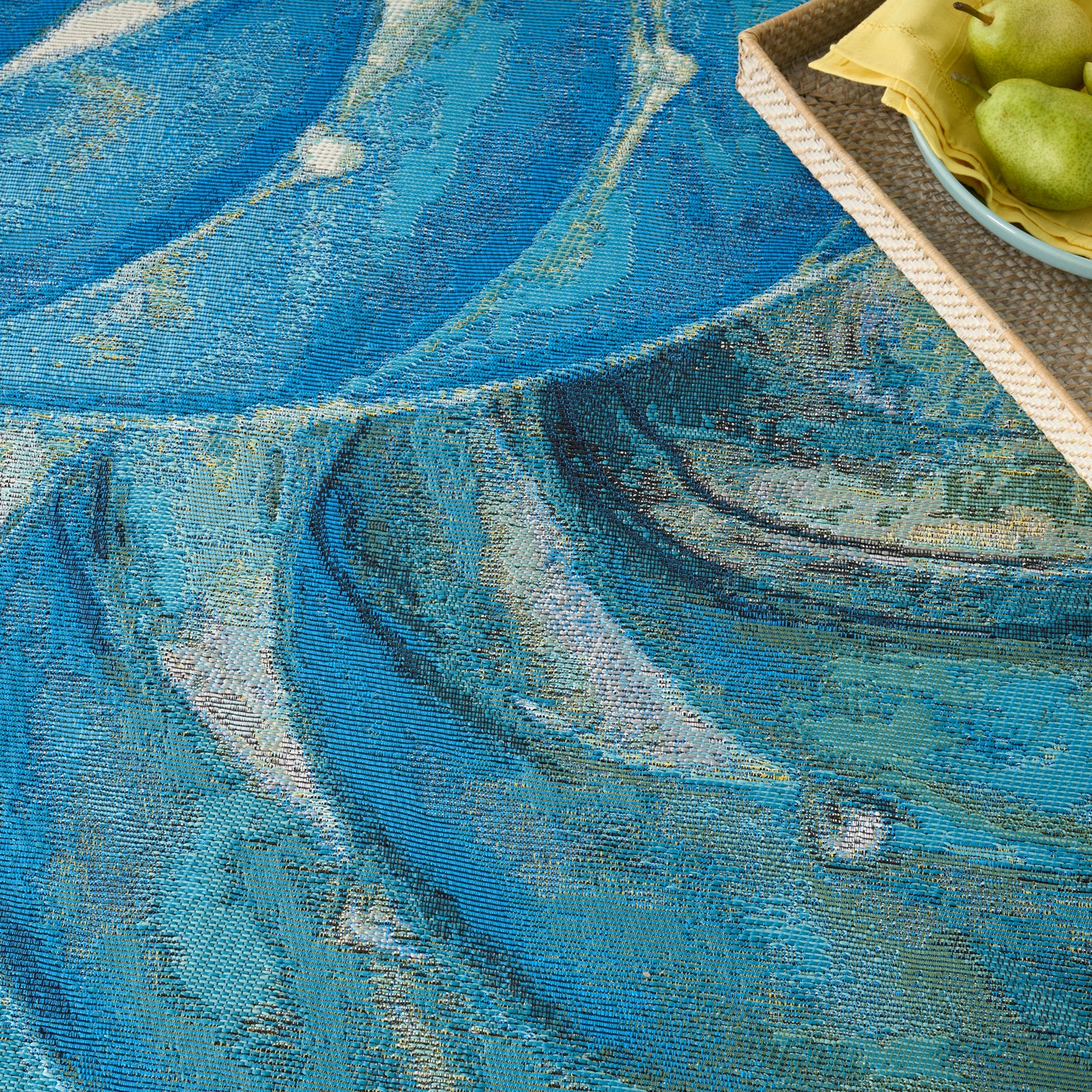 Nourison Color Splash 7'10" x 9'10" Blue Ivory Coastal, Nautical & Beach Rug