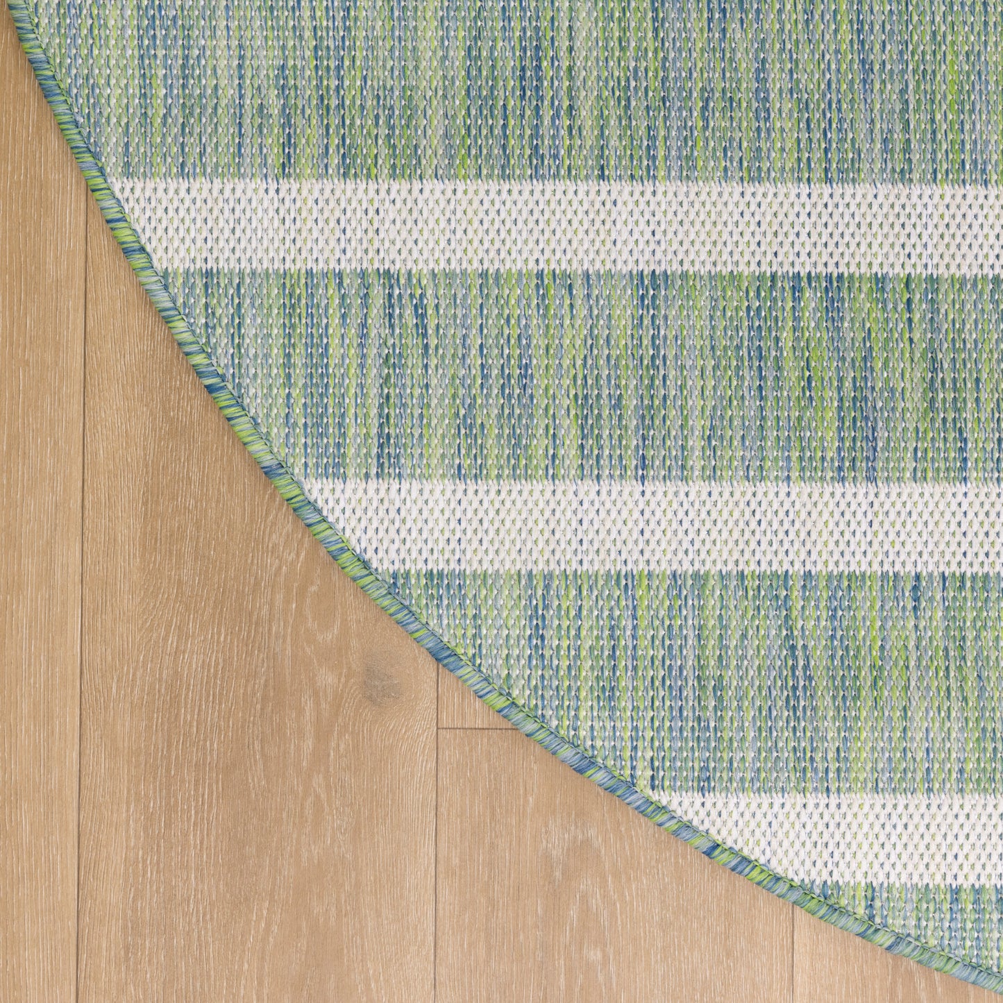 Nourison Positano 6' x Round Blue Green Ivory Modern Rug