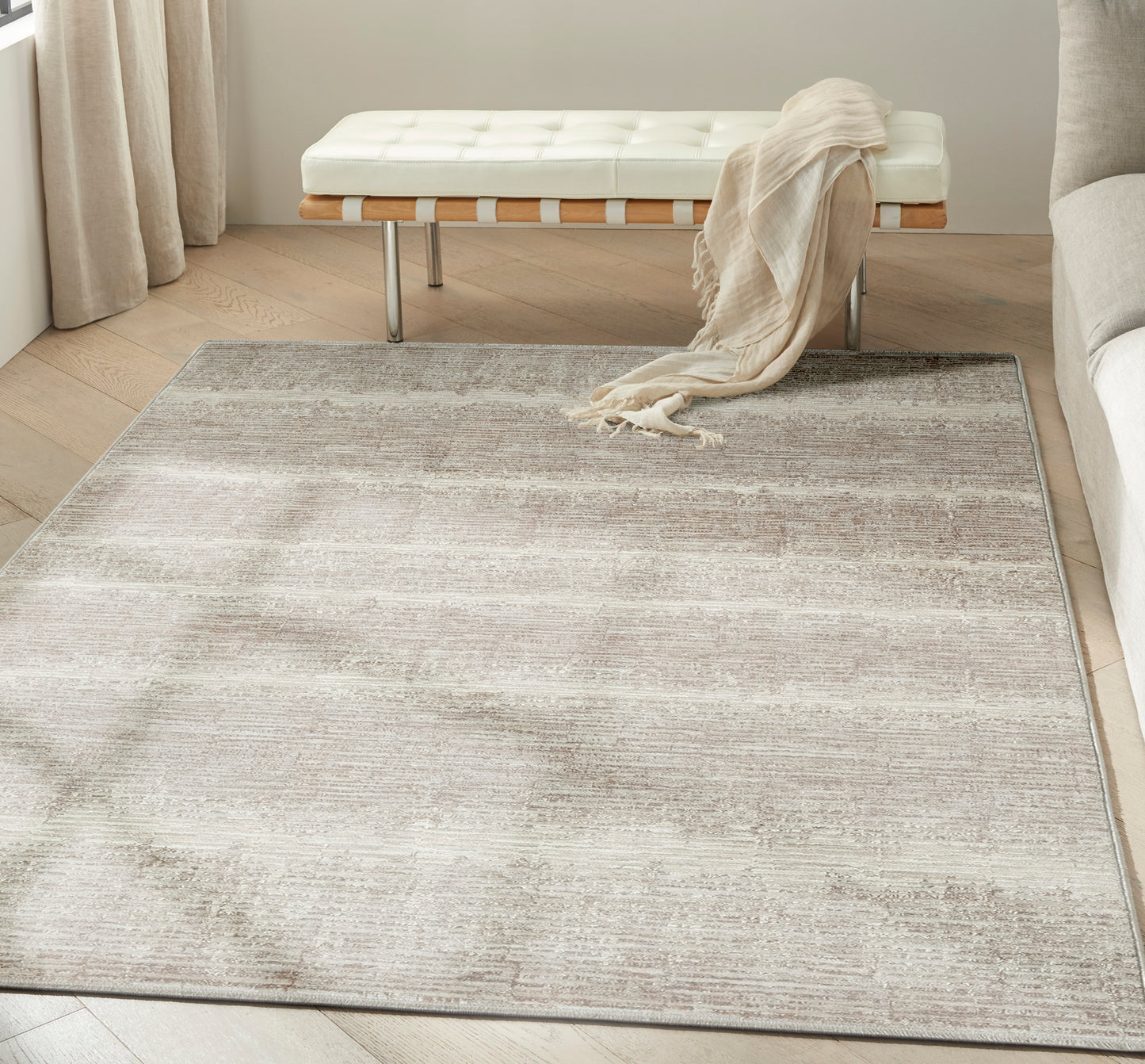 Calvin Klein CK079 Notes 3'11" x 5'11" Ivory Grey Modern Indoor Rug