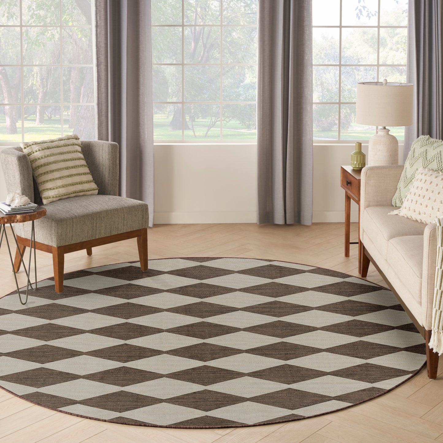 Nourison Positano 8' x Round Natural Modern Rug