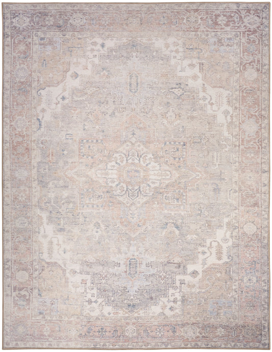 Nourison Vintage Washables 9'10" x 13'2" Light Blue Vintage Indoor Rug