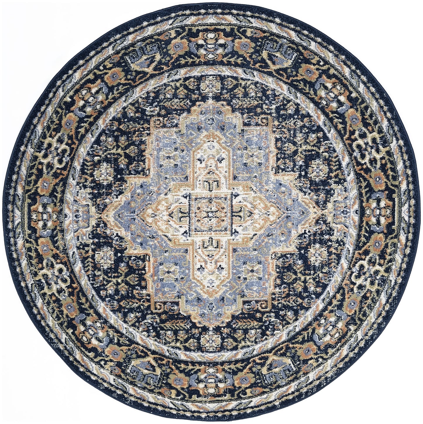 Nourison Nourison Essentials Persian 6' x Round Navy Vintage Rug