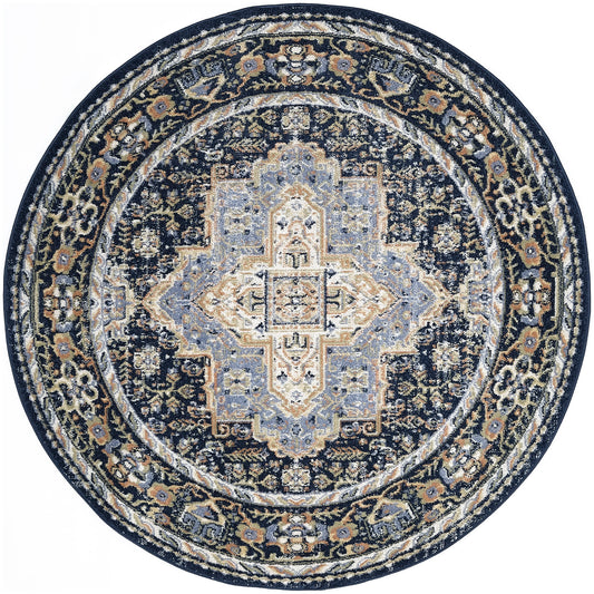 Nourison Nourison Essentials Persian 6' x Round Navy Vintage Rug