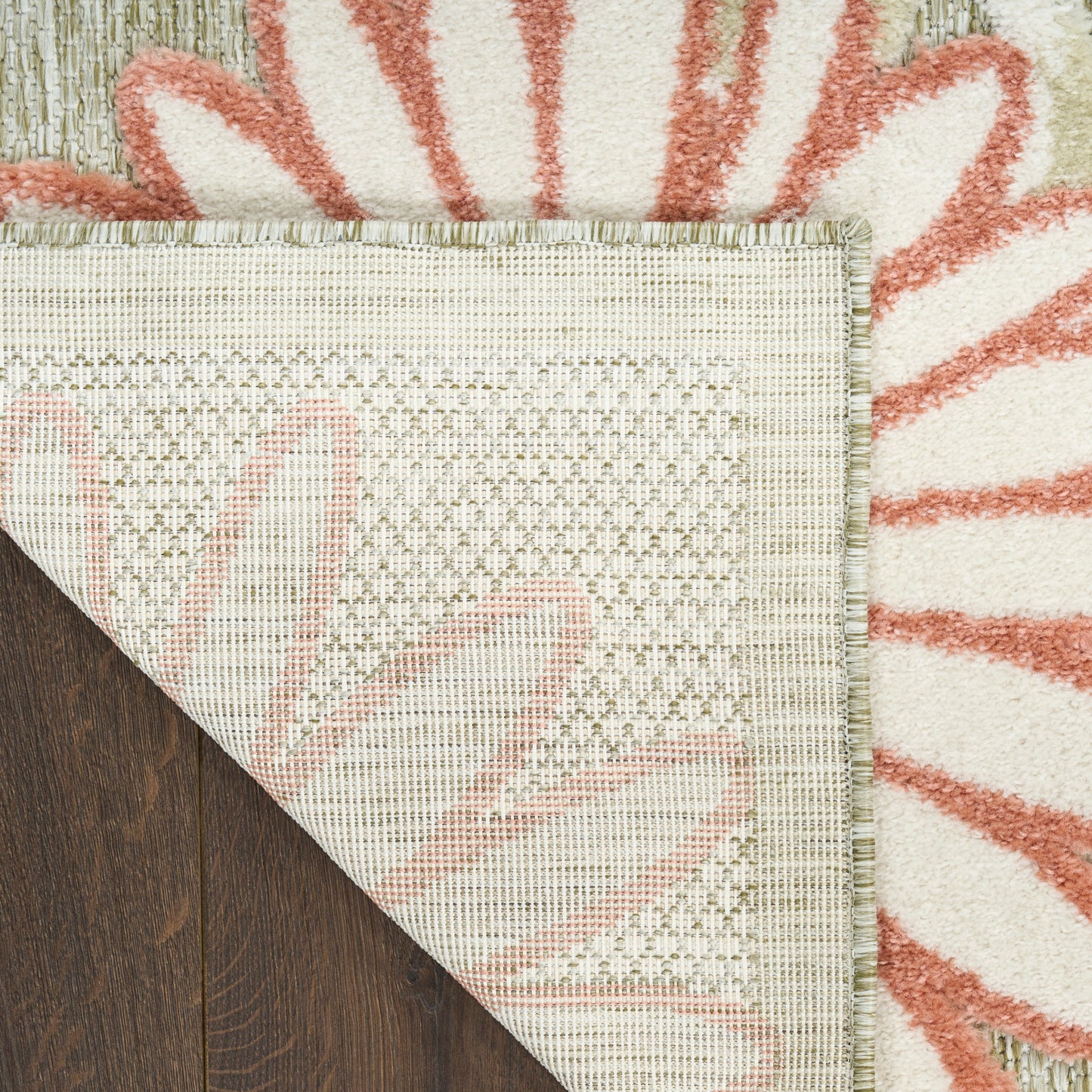 Nourison Aloha 5'3" x 7'5" Sage Rose Outdoor Rug