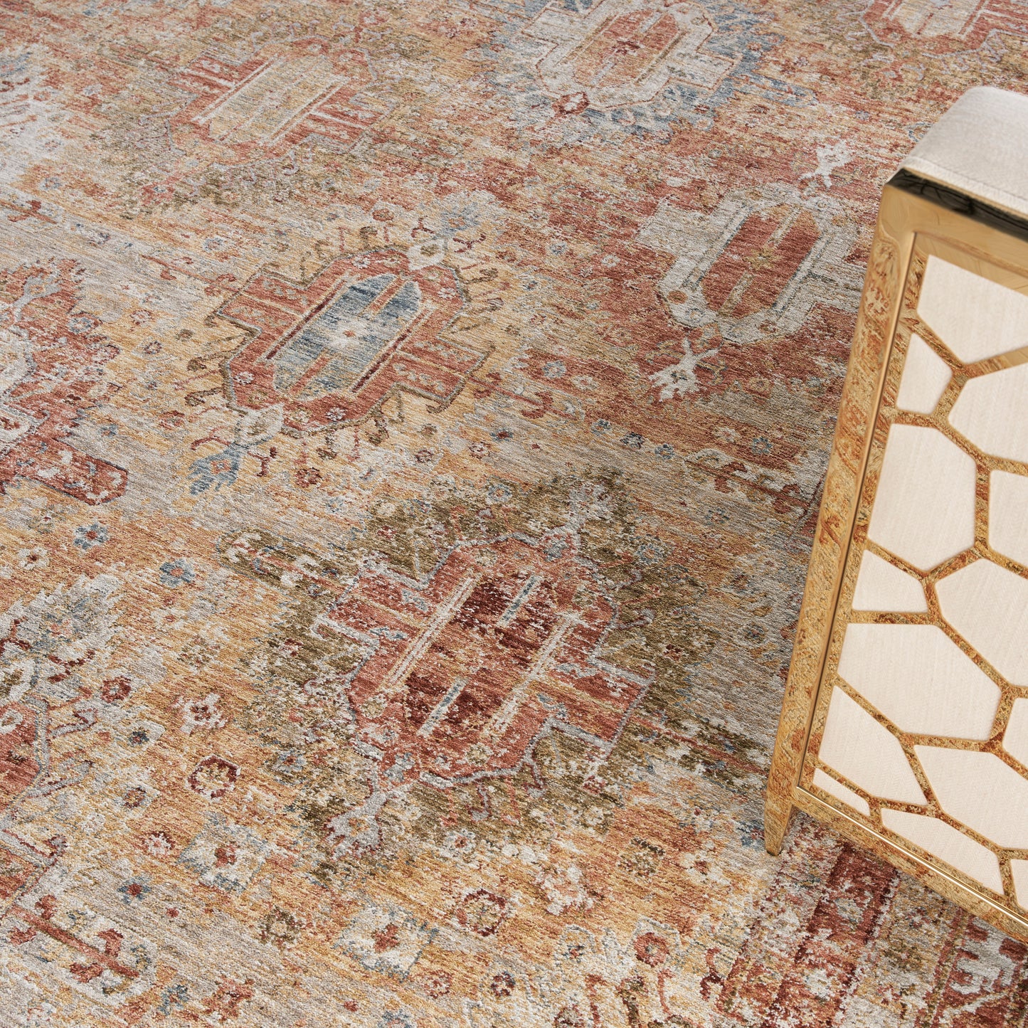 Nourison Sahar 9'3" x 12'7" Rust Vintage Indoor Rug