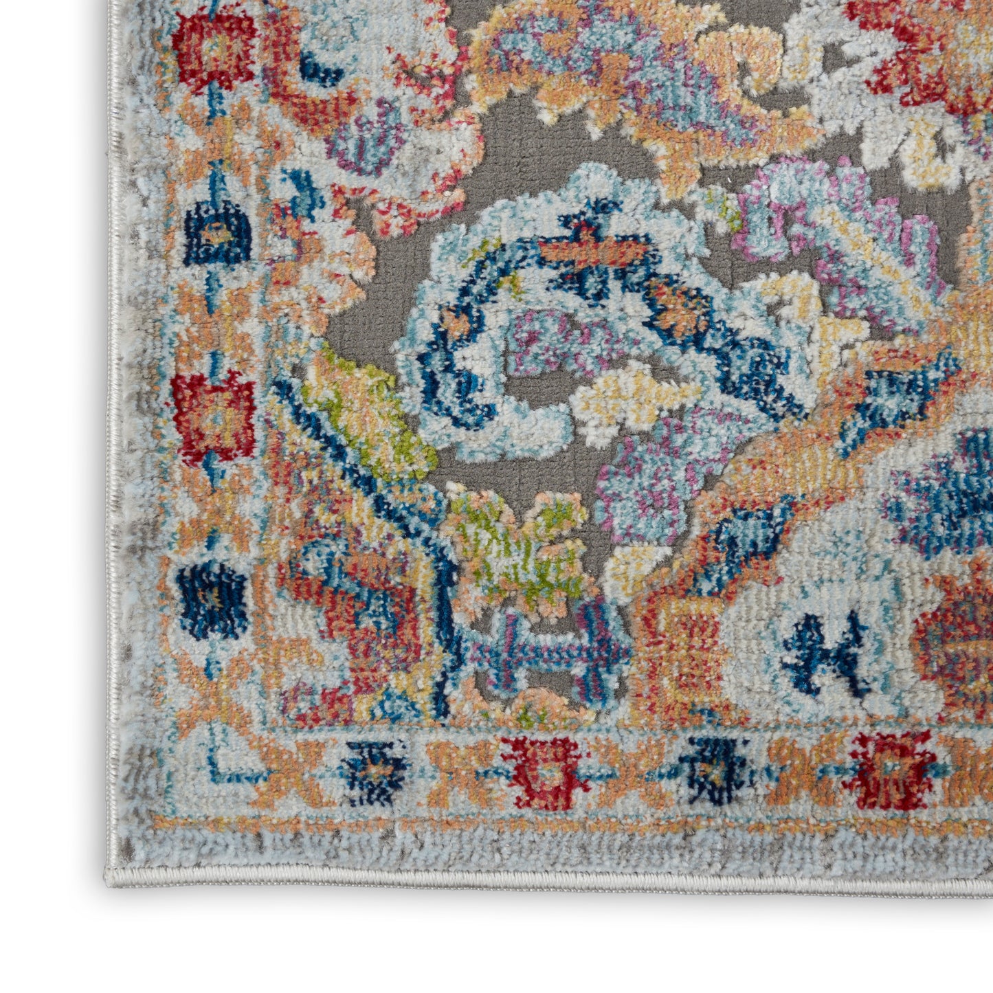 Nourison Ankara Global 2' x 6' Grey Multicolor Bohemian Indoor Rug