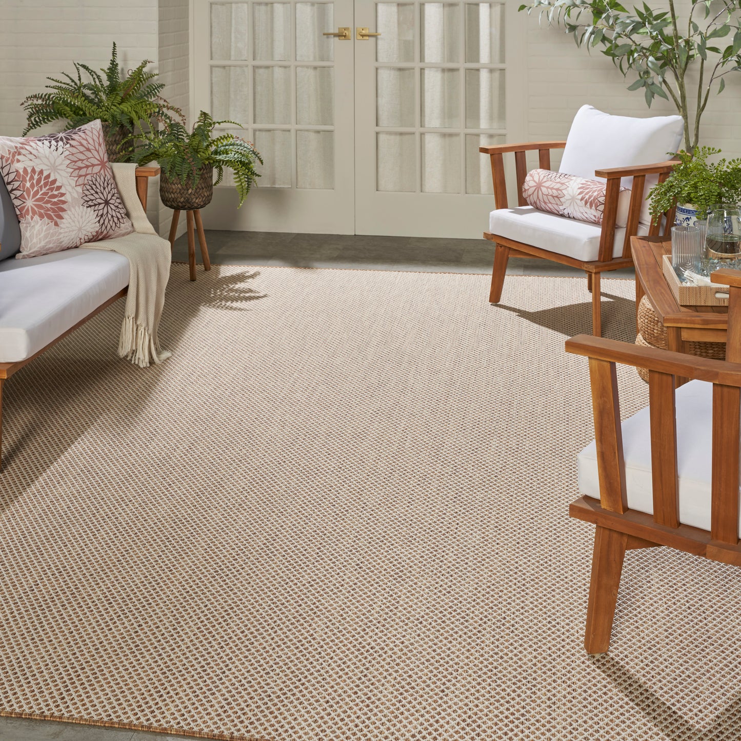 Nourison Courtyard 9' x 12' Jute Ivory Modern Rug