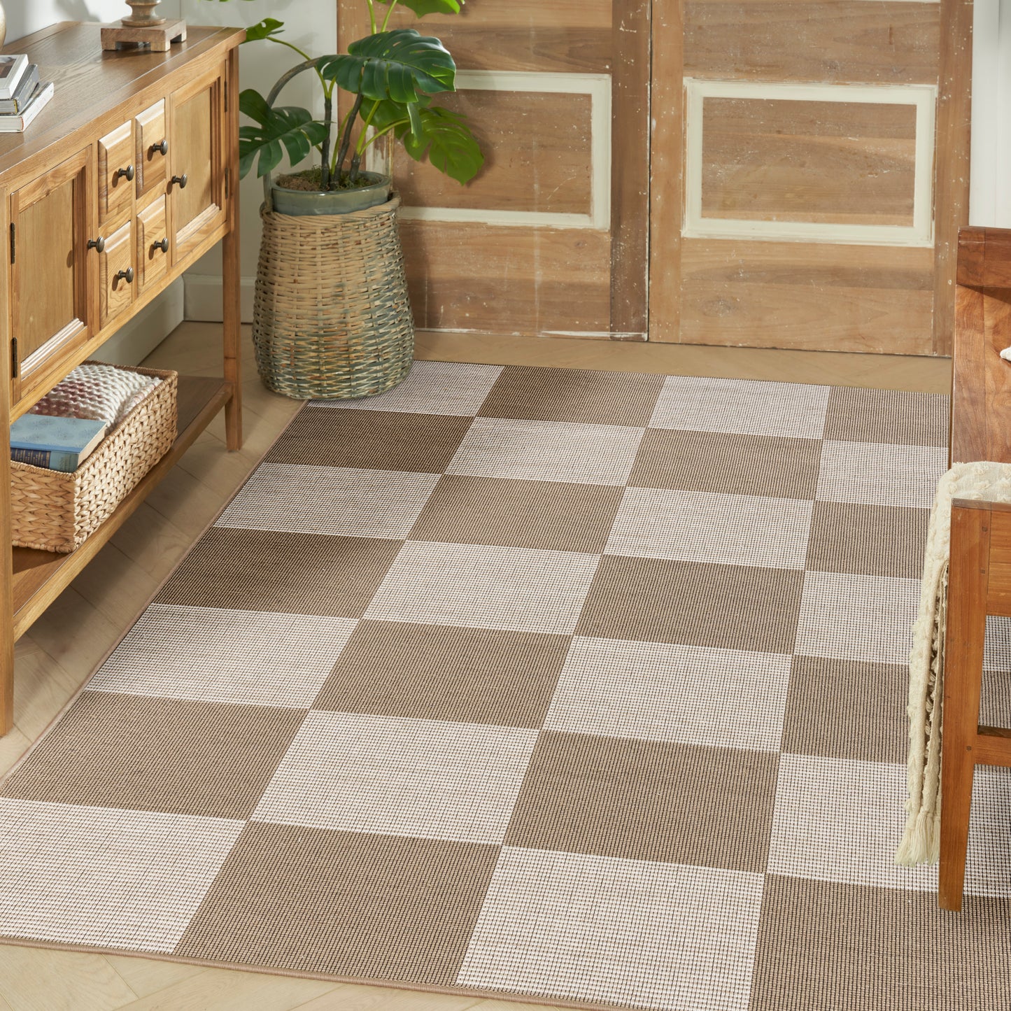 Nourison Washable Modern Jute 3'11" x 5'11" Natural Ivory Modern Indoor Rug