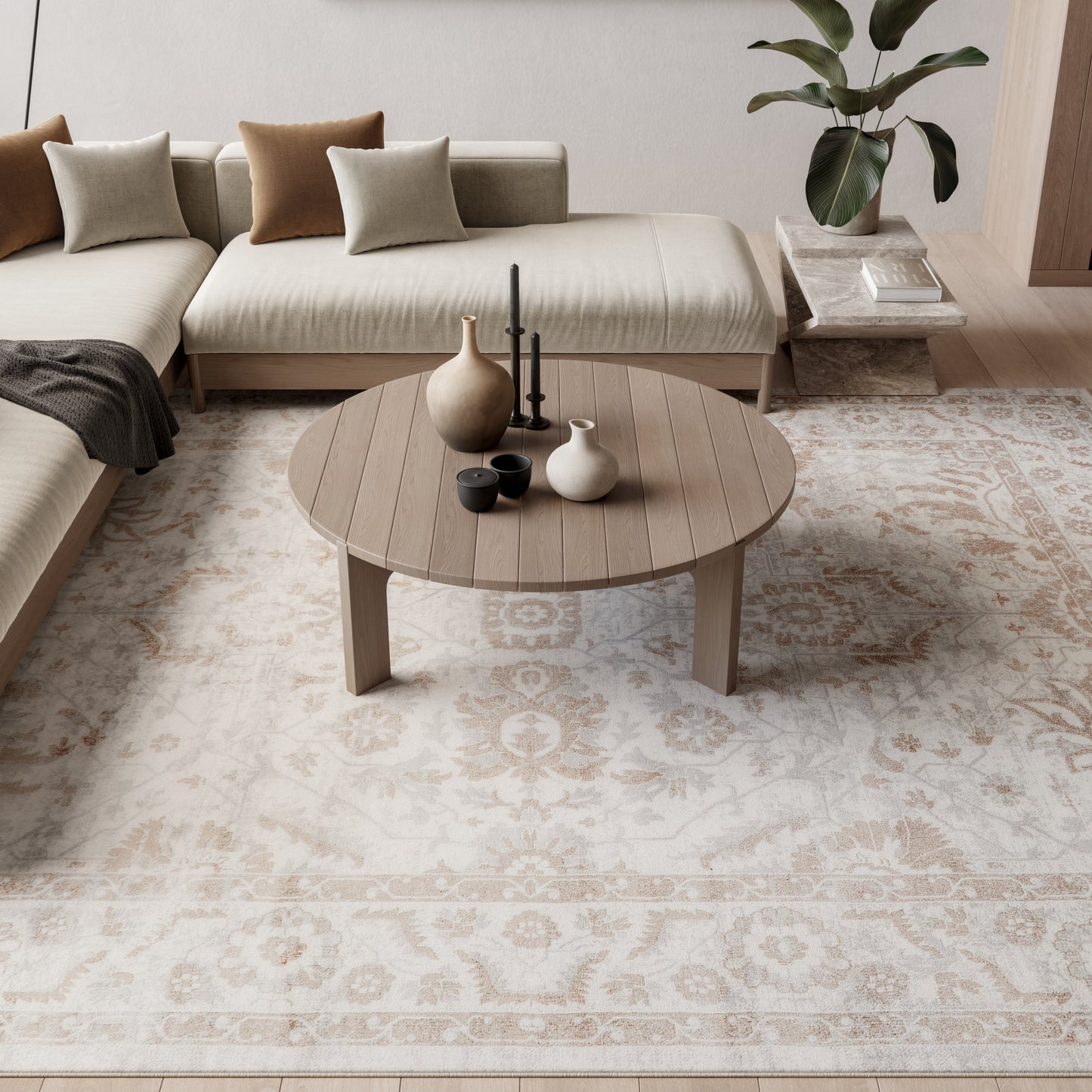 Nourison Astra Machine Washable 7'10" x 10' Grey Vintage Indoor Rug