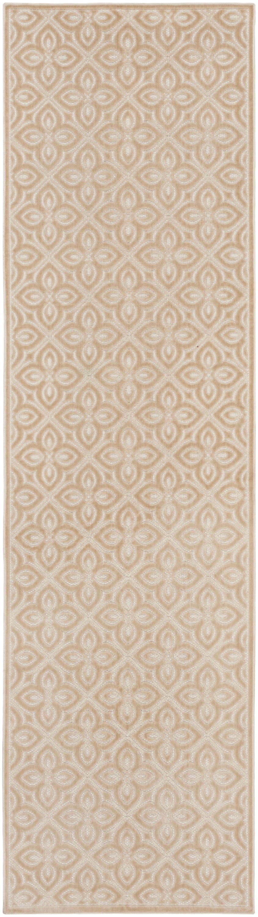 Nourison Washable Charm 2'2" x 10' Beige Ivory Contemporary Indoor Rug