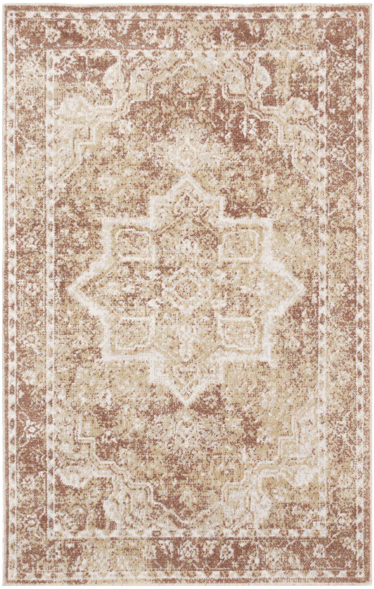 Nourison Astra Machine Washable 2' x 3' Rust Vintage Indoor Rug