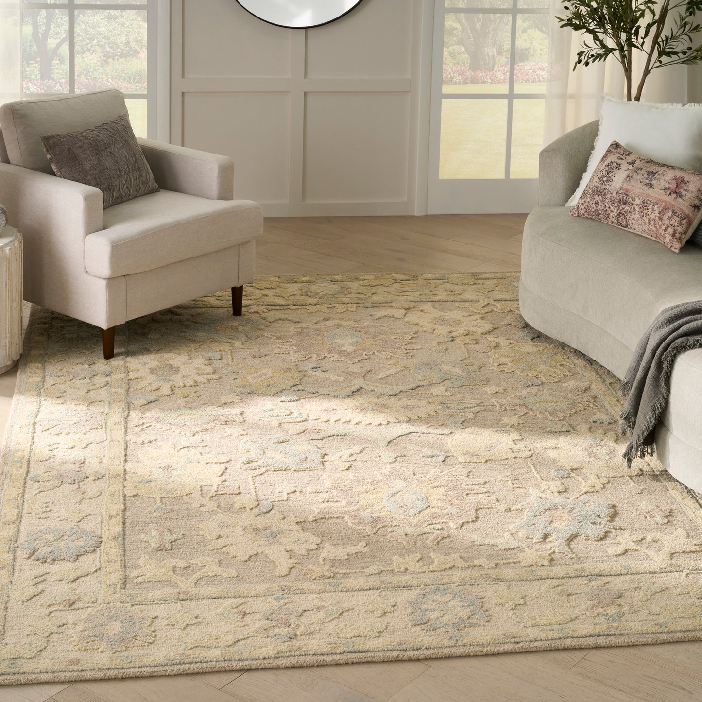 Nourison Maison 5'9" x 8'9" Taupe Ivory Vintage Indoor Rug