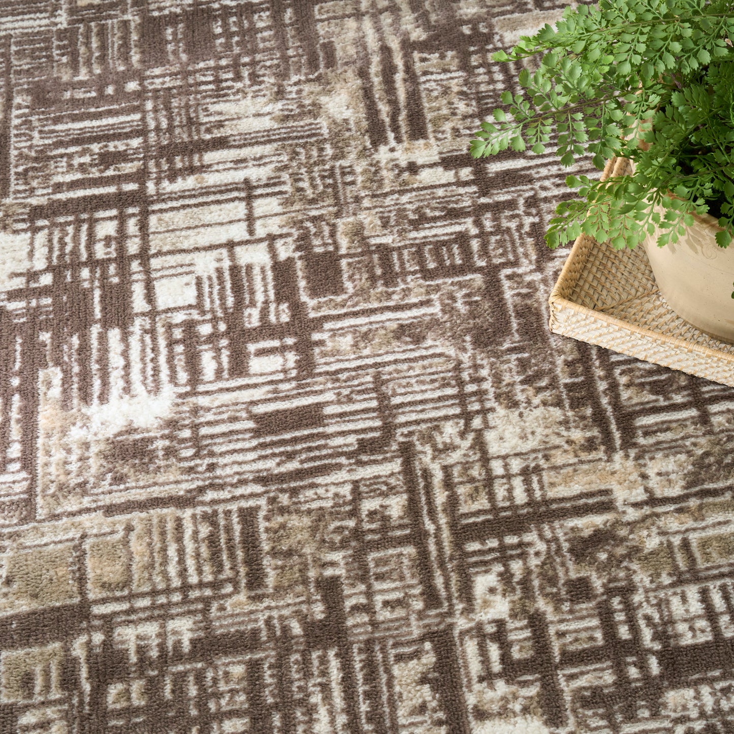 Nourison Dekor 4' x 6' Brown Modern Indoor Rug