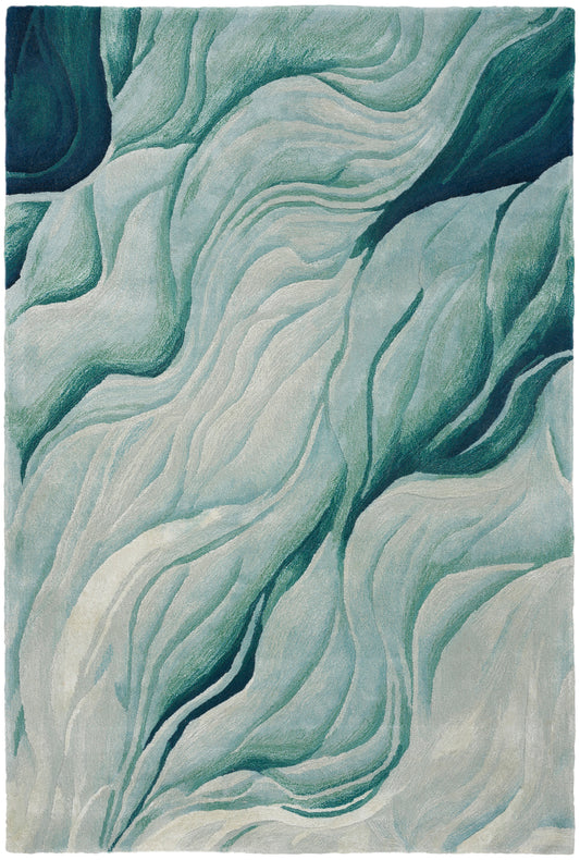 Nourison Prismatic 3'9" x 5'9" Silver Green Modern Indoor Rug