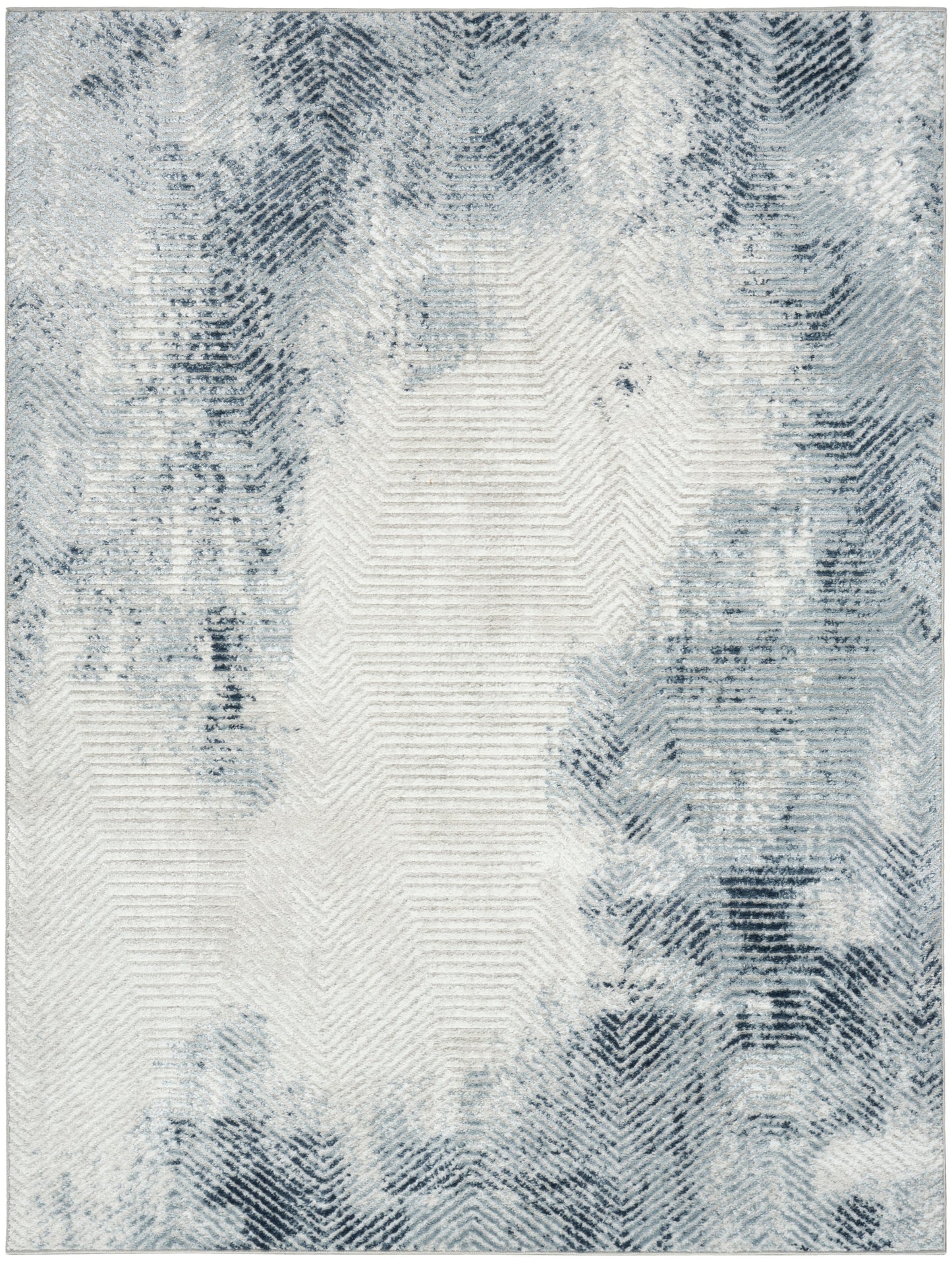 Nourison Dekor 5'3" x 7' Grey Navy Modern Indoor Rug