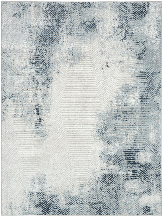 Nourison Dekor 5'3" x 7' Grey Navy Modern Indoor Rug