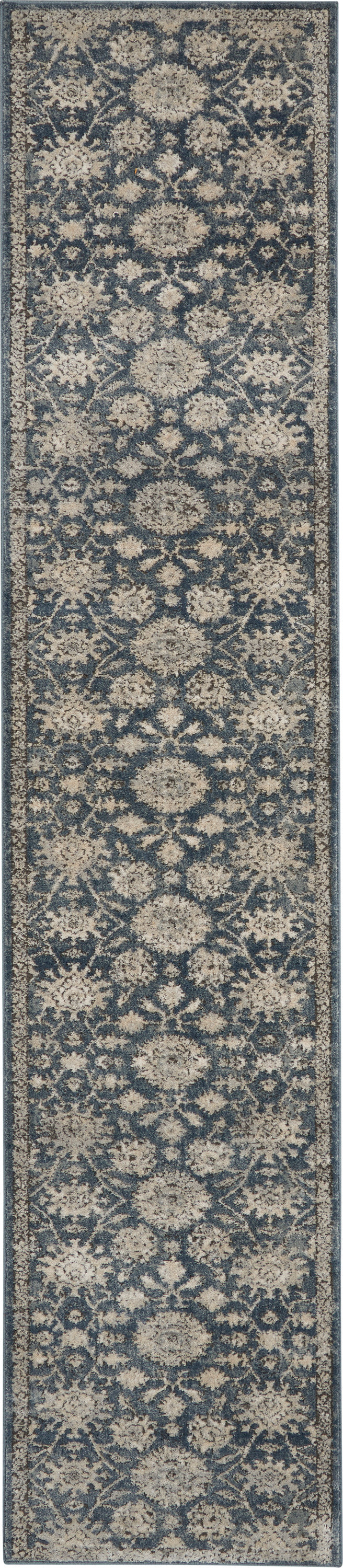 Nourison Quarry 2'2" x 10' Blue Beige Vintage Indoor Rug