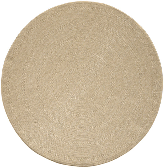 Nourison Tulum 8' x Round Taupe Ivory Outdoor Rug