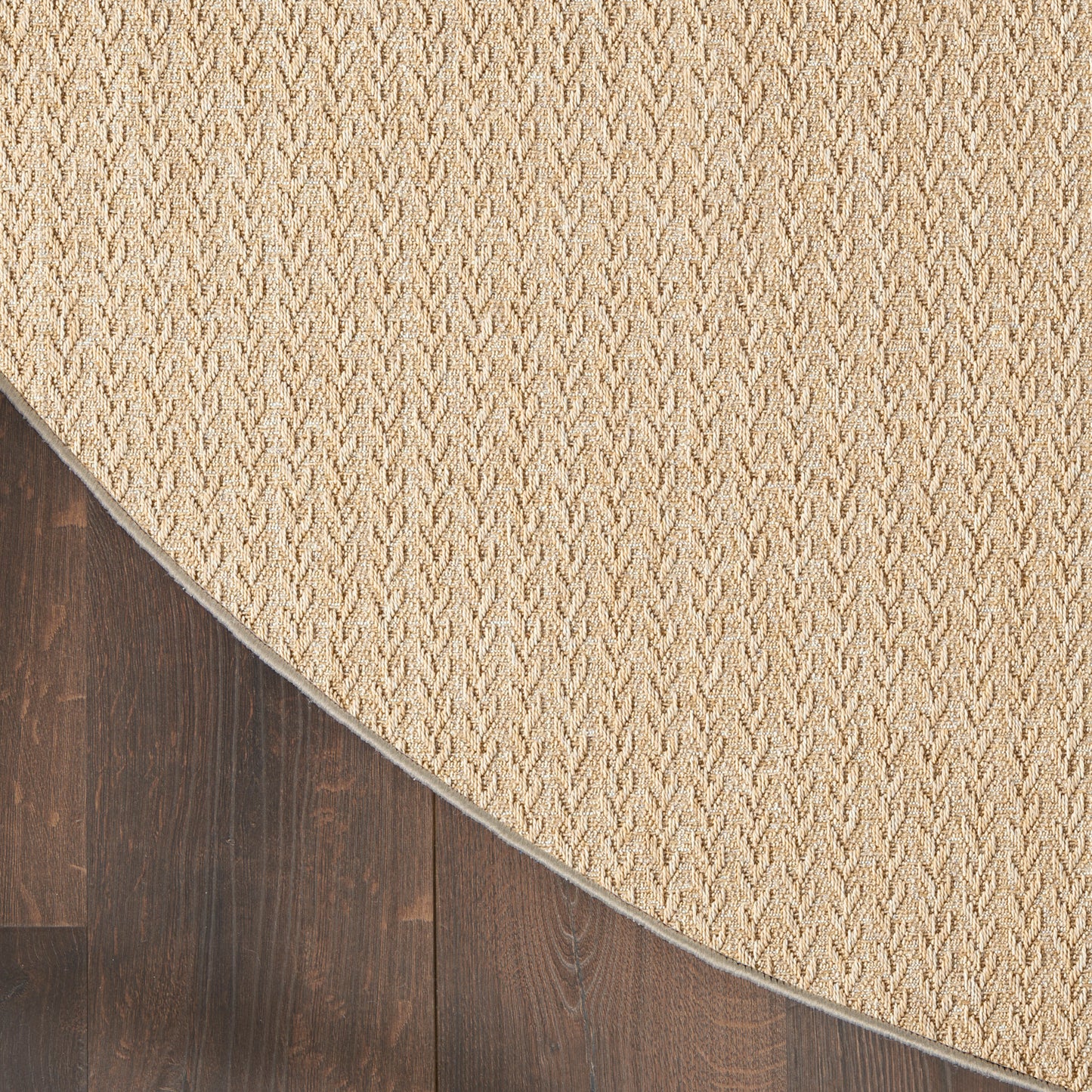 Nourison Tulum 8' x Round Taupe Outdoor Rug