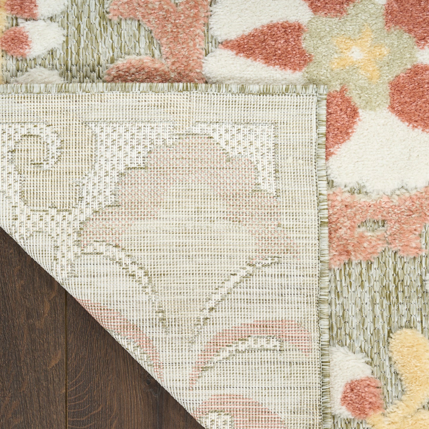 Nourison Aloha 5'3" x 7'5" Sage Rose Farmhouse Rug