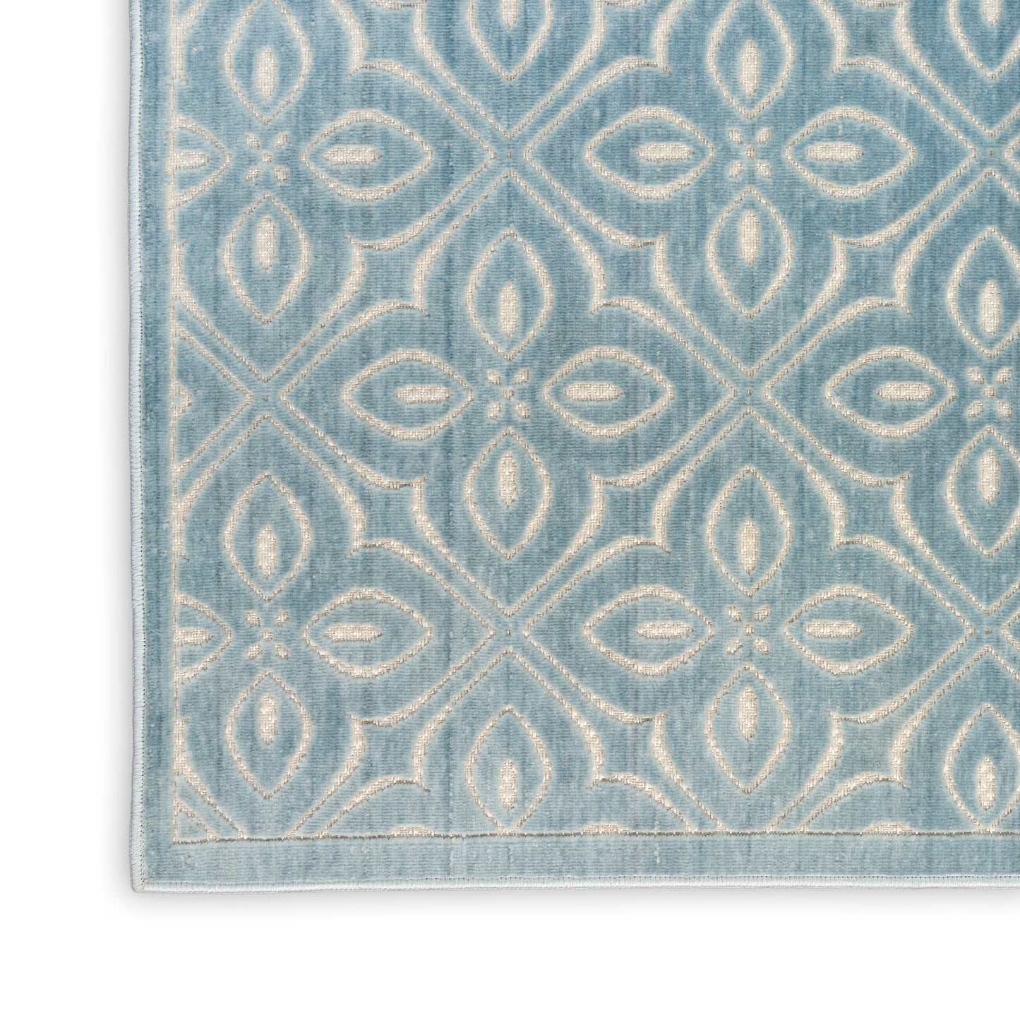 Nourison Washable Charm 2' x 3' Blue Ivory Contemporary Indoor Rug