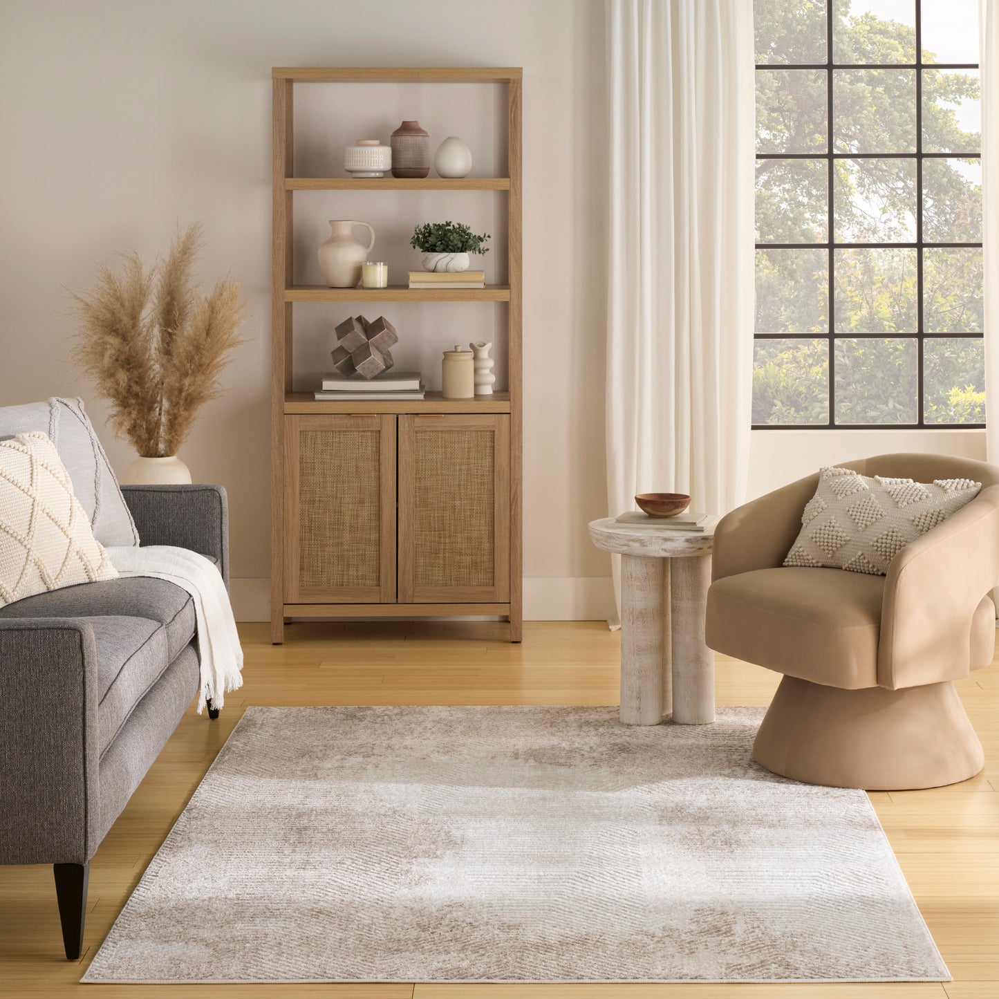 Nourison Dekor 4' x 6' Ivory Taupe Modern Indoor Rug