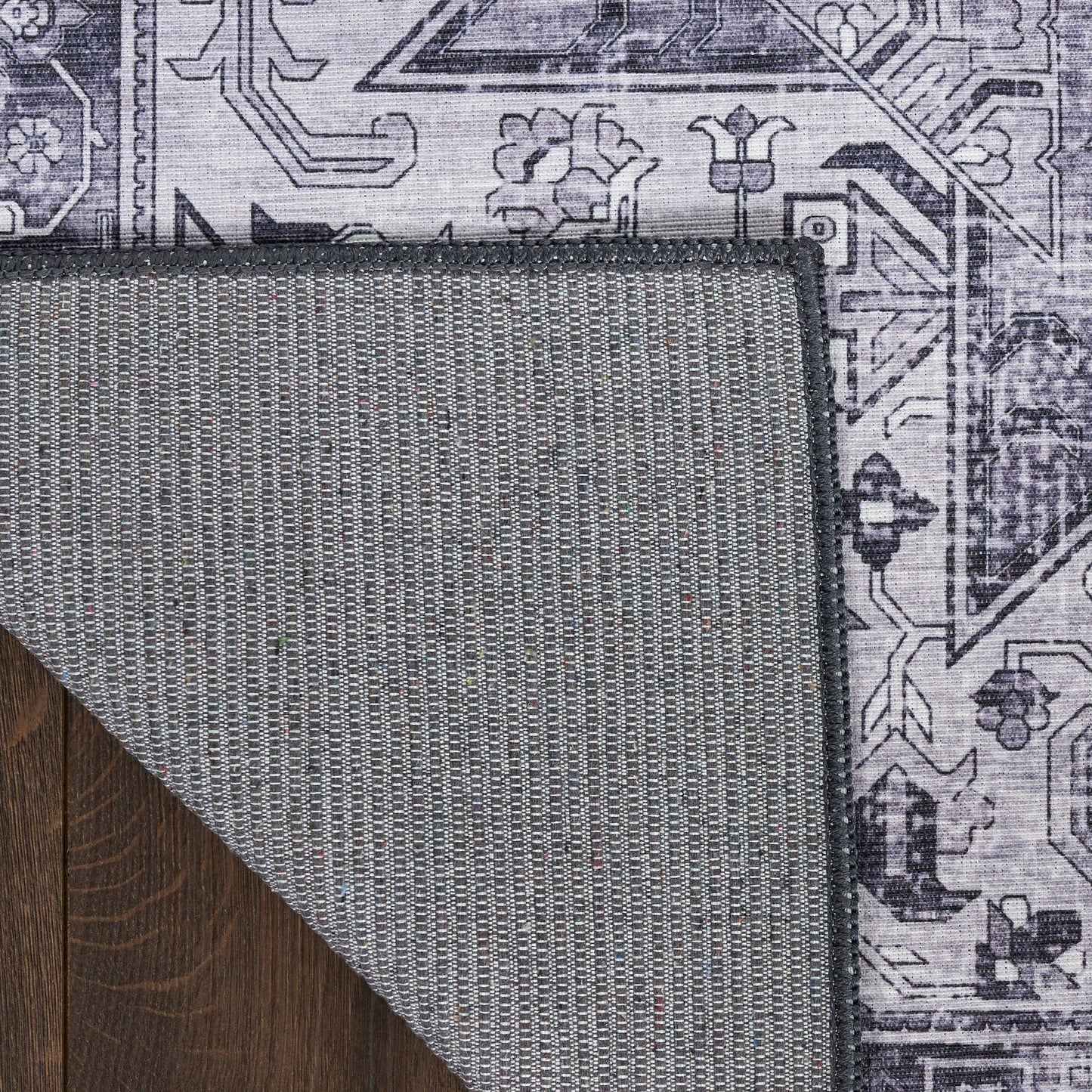 Nourison Nourison Washables 9'2" x 12' Charcoal Grey Vintage Indoor Rug
