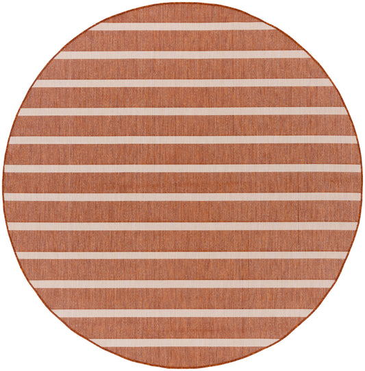 Nourison Positano 8' x Round Terracotta Ivory Modern Rug