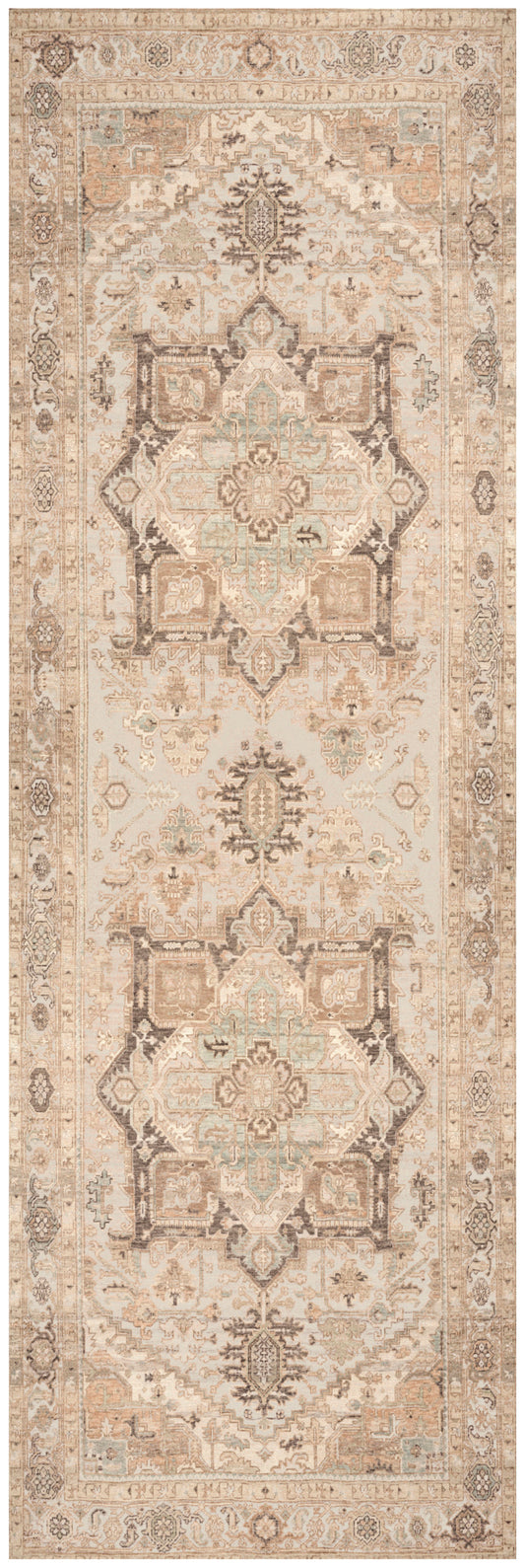 Nourison Vintage Washables 2' x 6' Coral Mint Vintage Indoor Rug